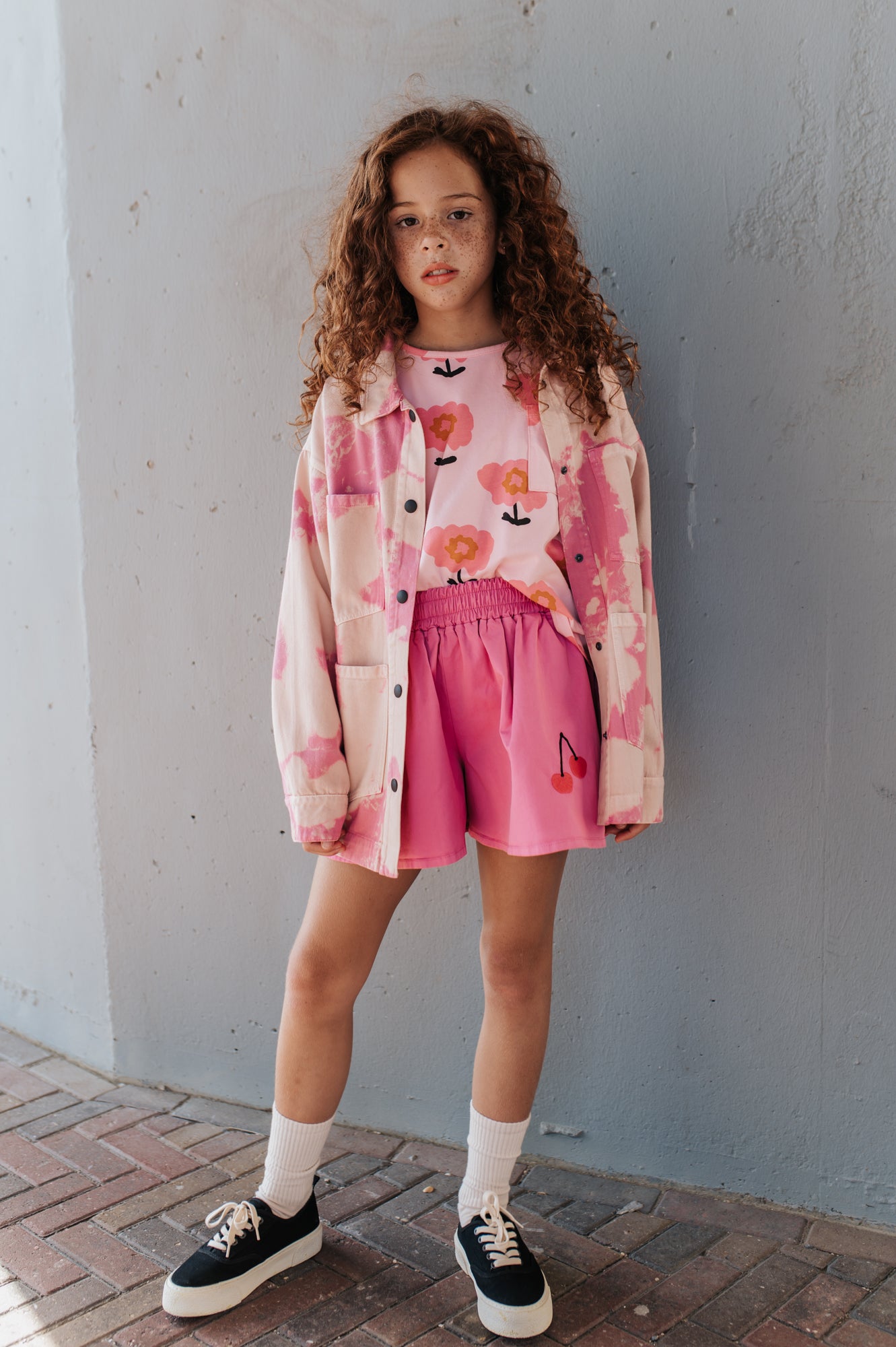 Shorts Wide Leg Cherry