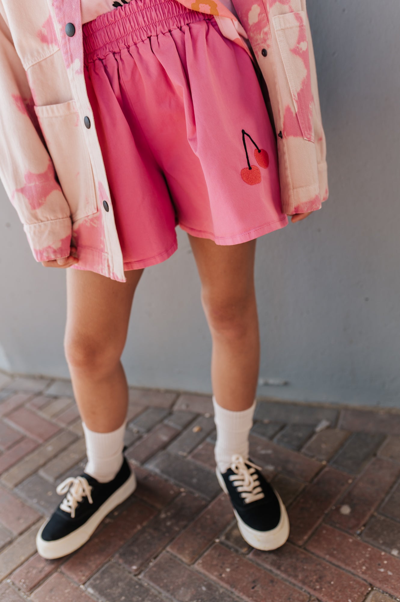 Shorts Wide Leg Cherry