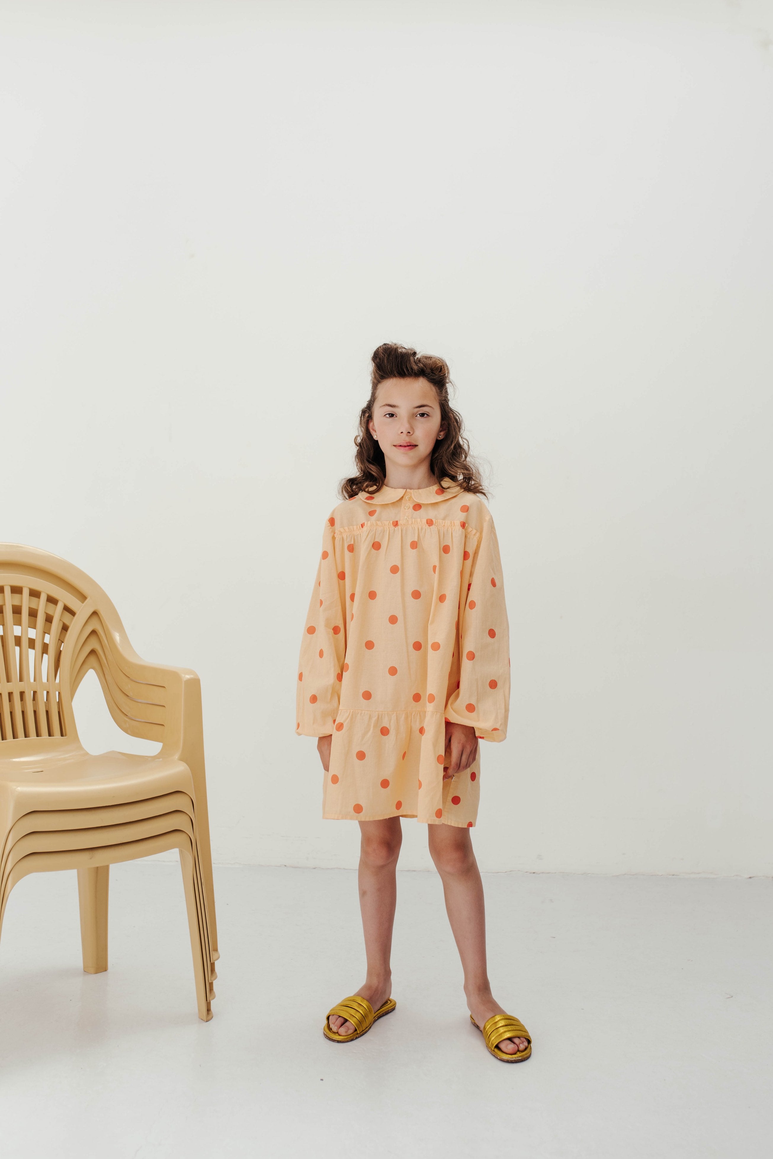 Dress Fancy Collar Soft Tango Dot