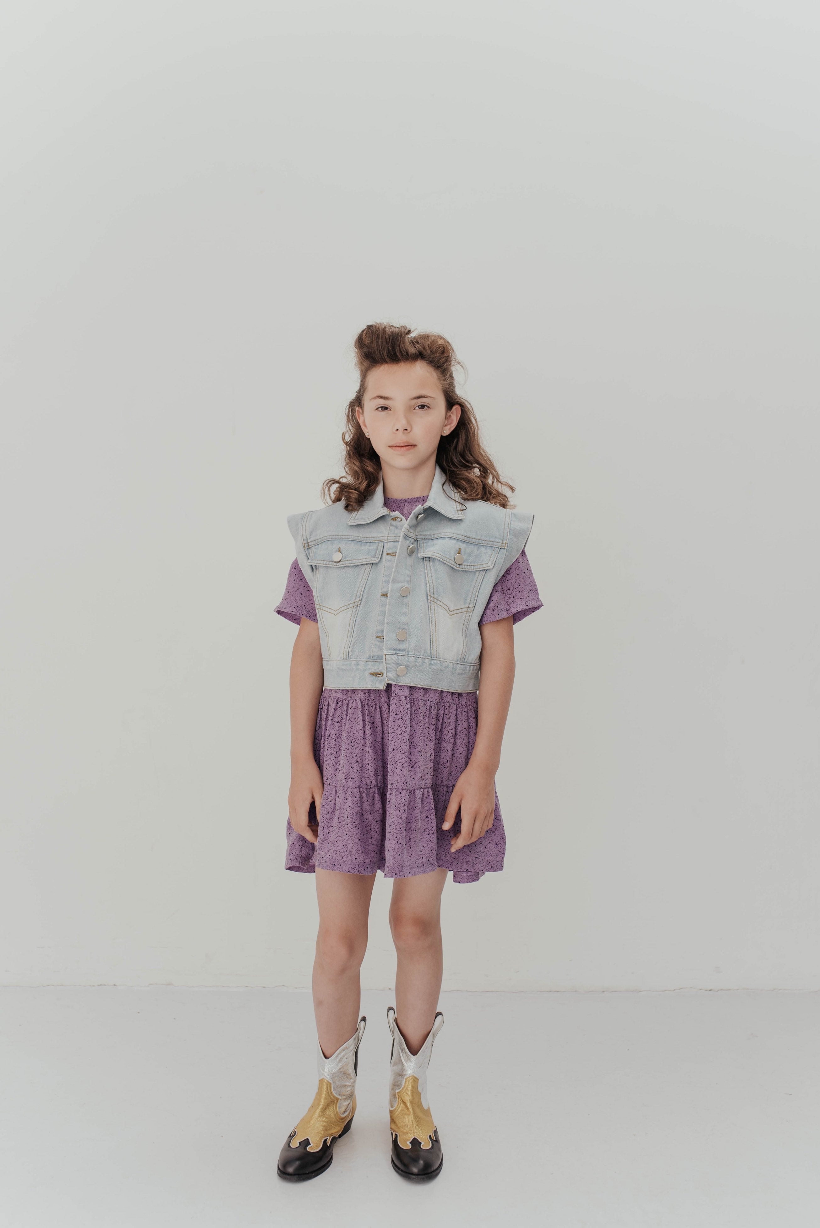 Dress Ruffle Orchid Dot