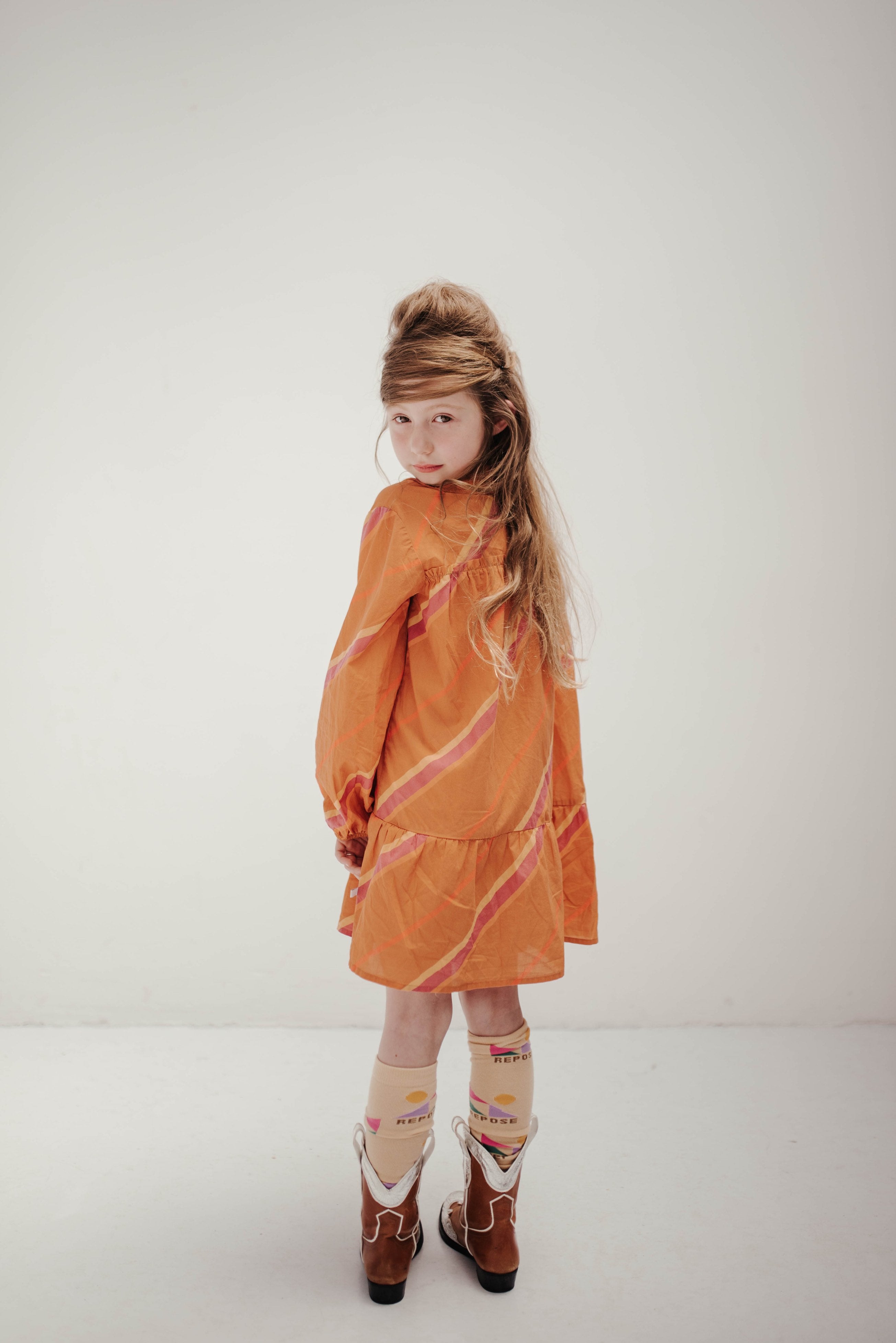 Dress Collar Fancy Diagonal Multi Stripe