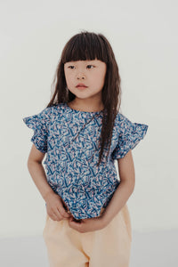 Top Ruffle Misty Liberty Graphic Flower