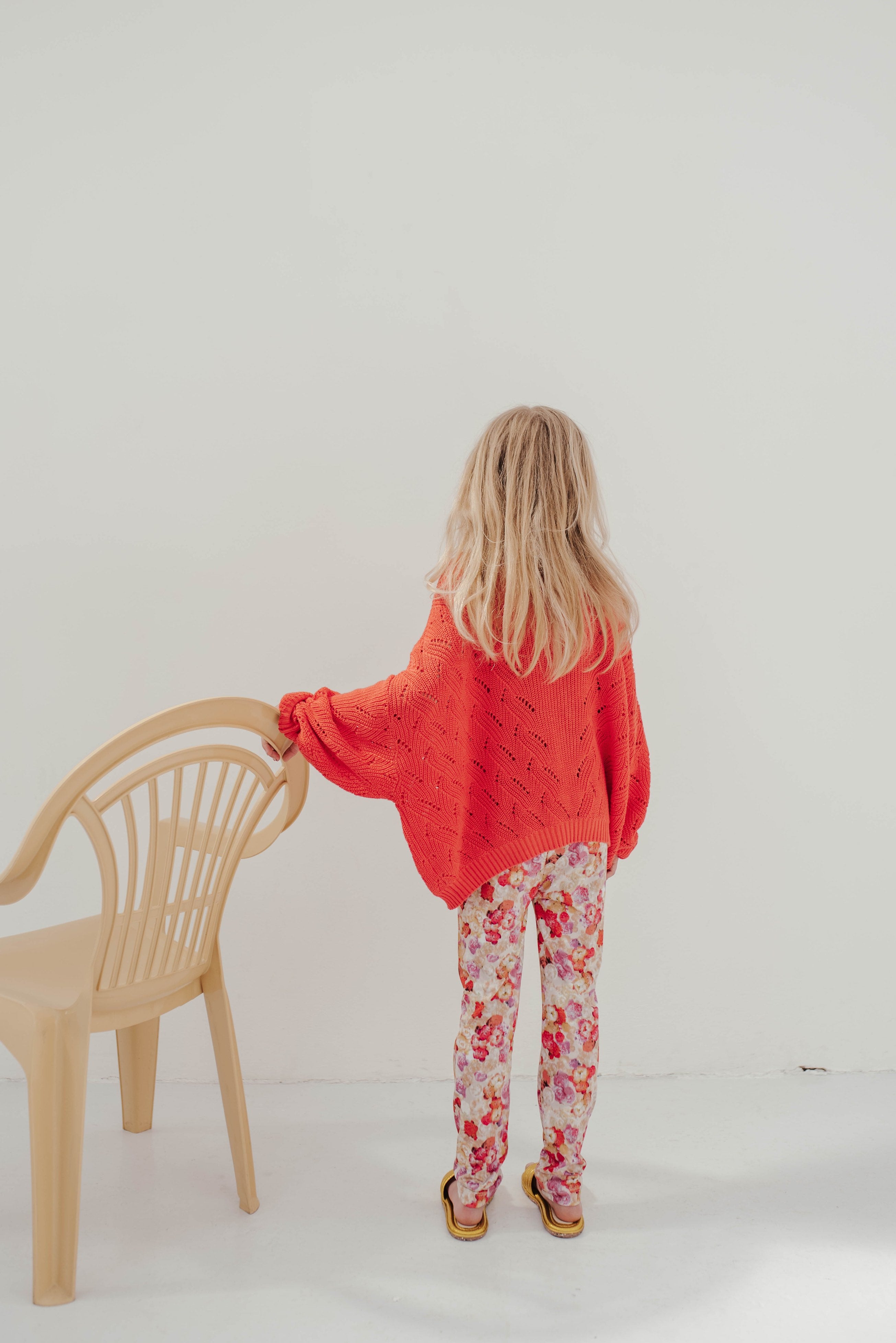 Sweater Slouchy Knit Red Tango