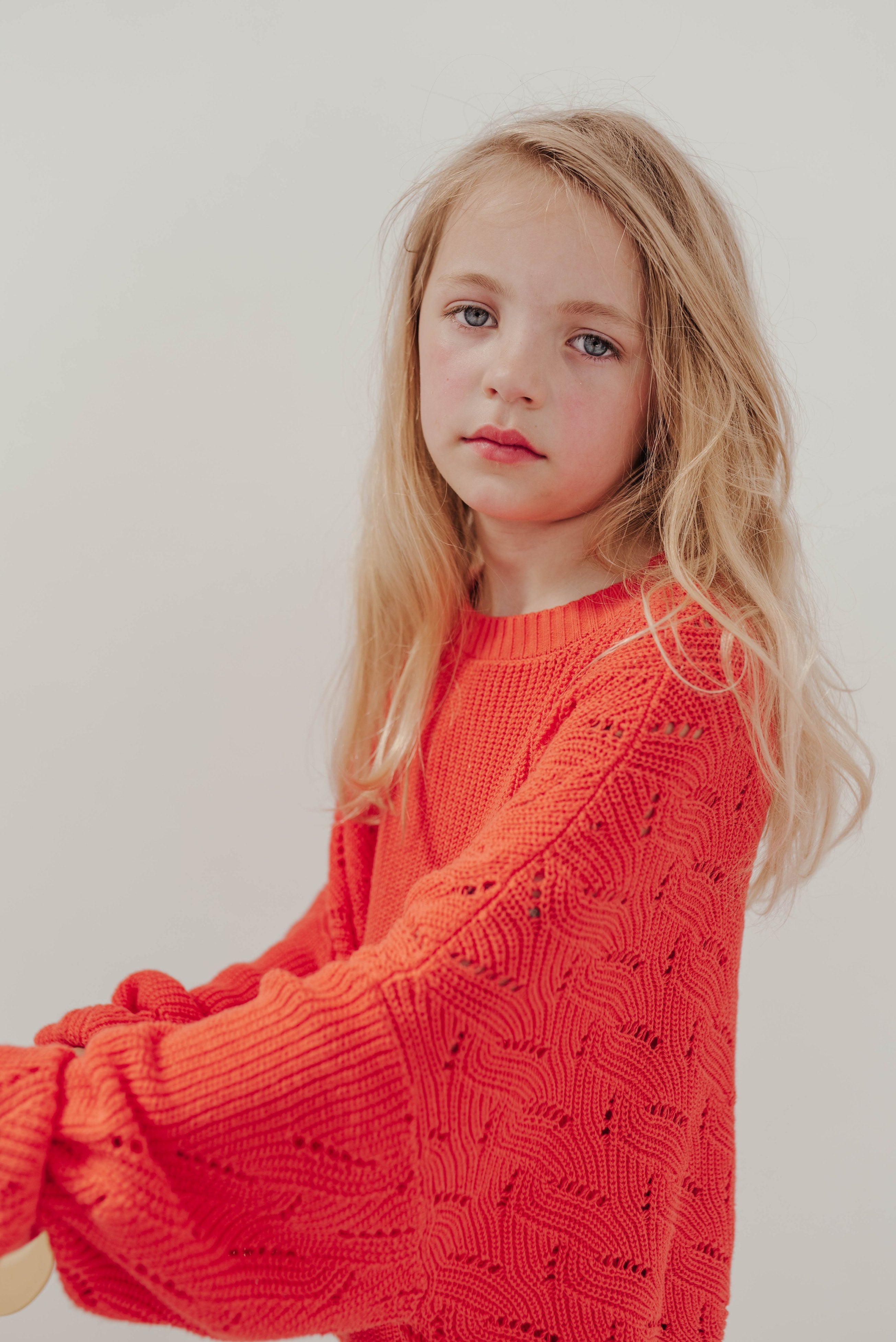 Sweater Slouchy Knit Red Tango