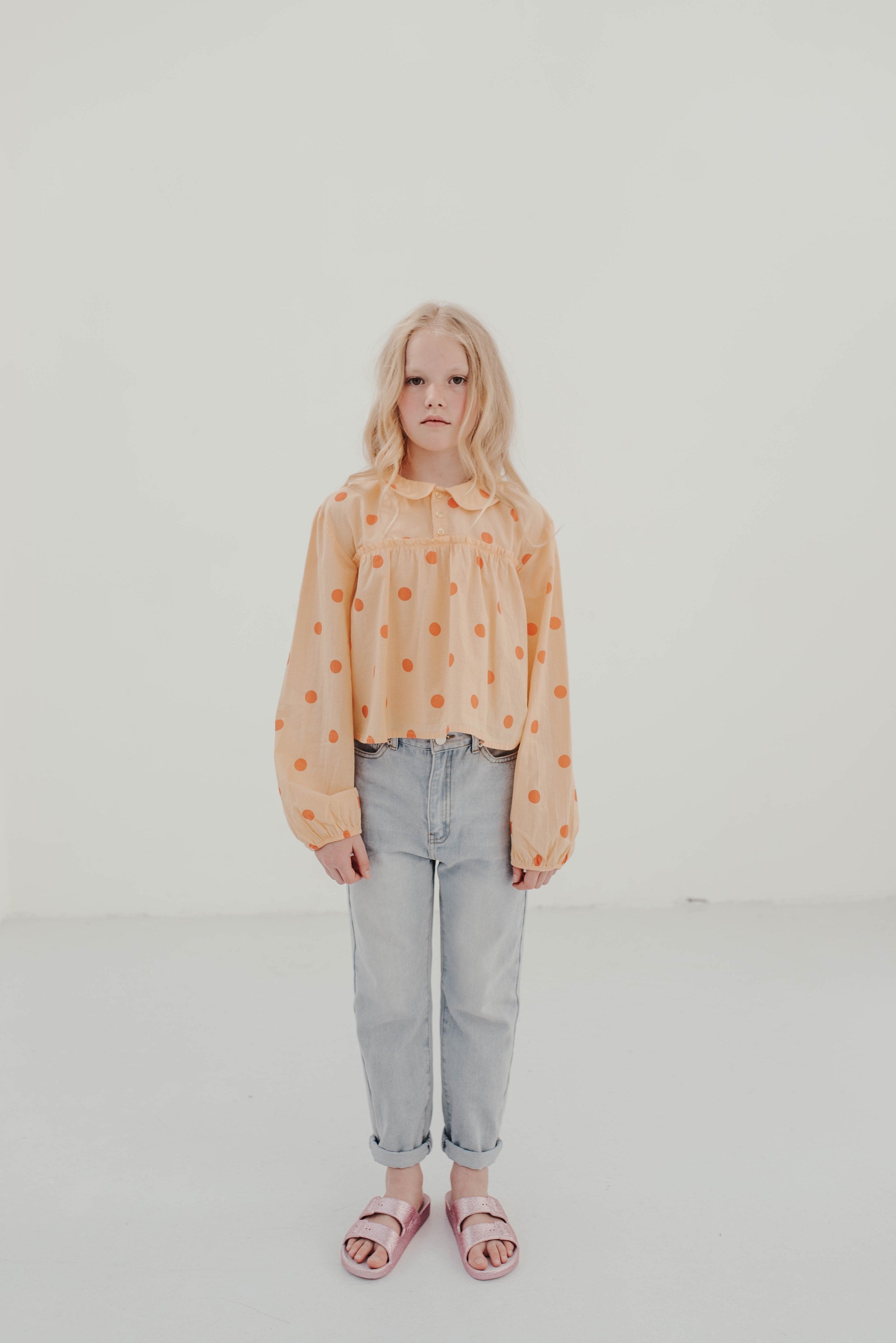 Blouse Fancy Collar Soft Tango Dot