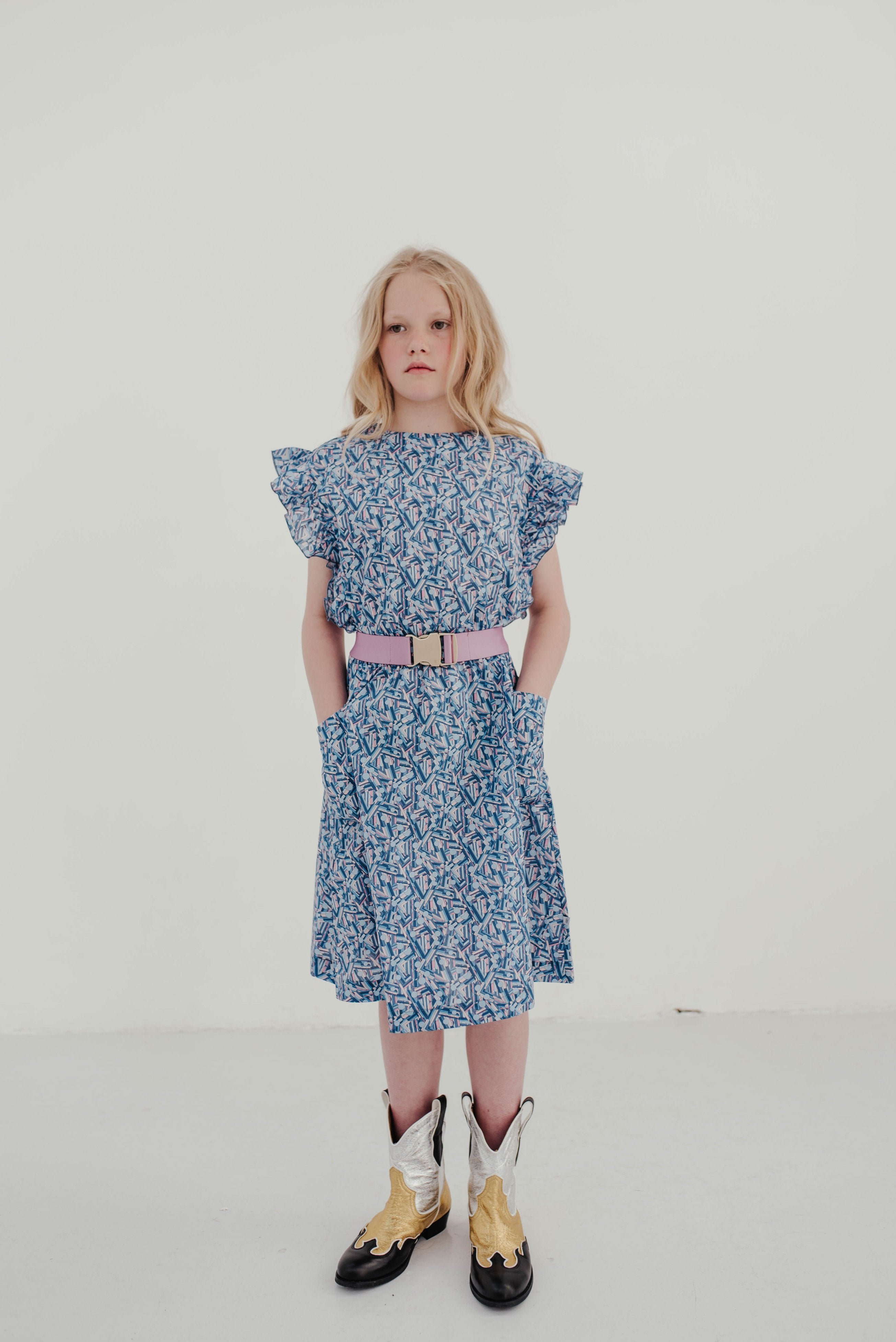 Dress Ruffle Misty Liberty Graphic Flower