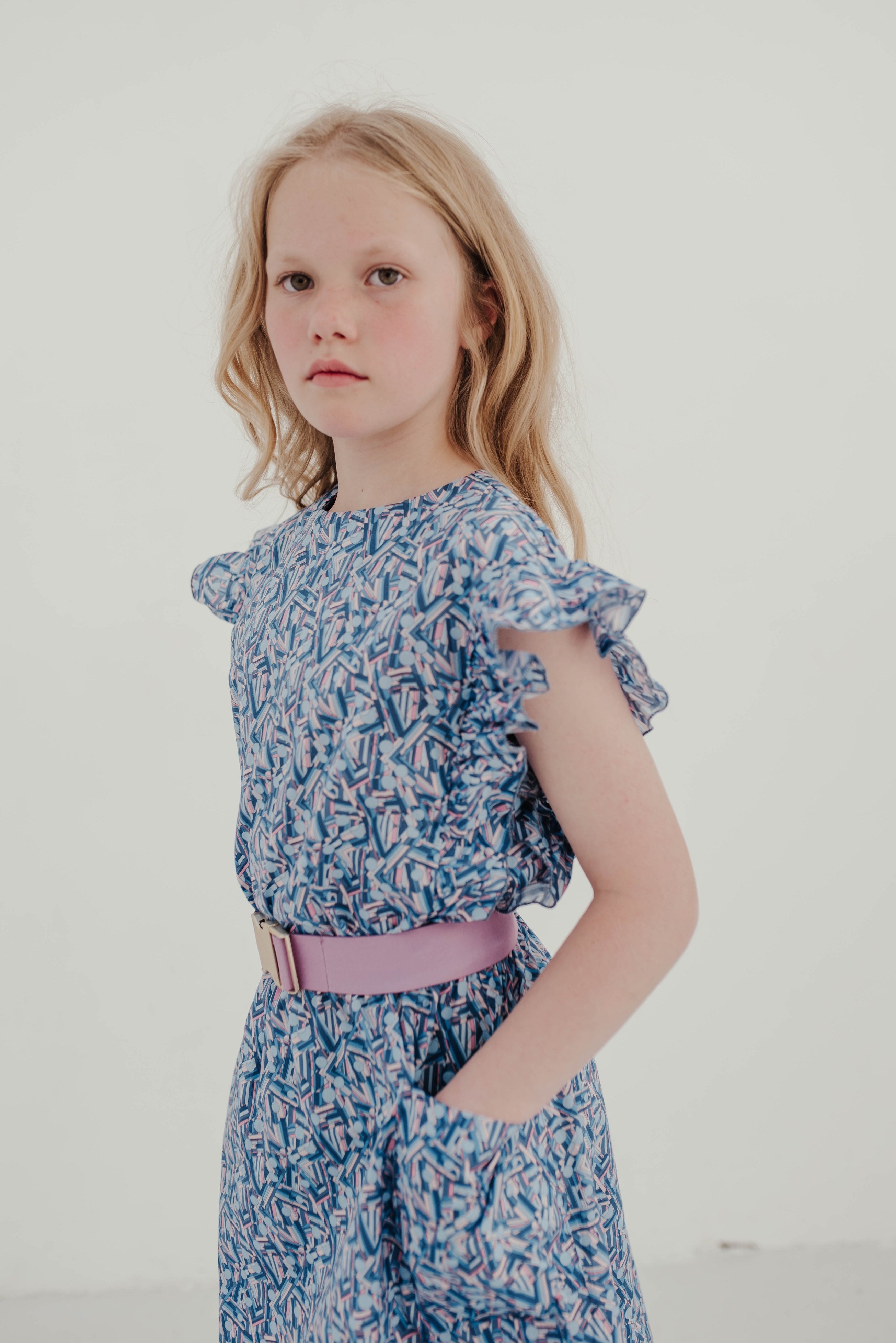 Dress Ruffle Misty Liberty Graphic Flower