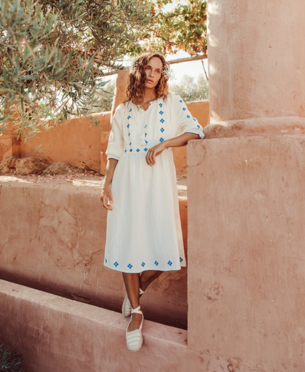 Dress Folk Milk Woman