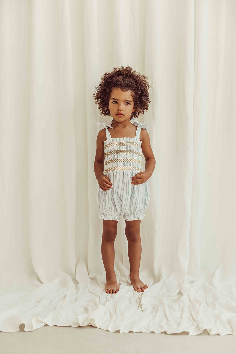 Romper Smocked Striped
