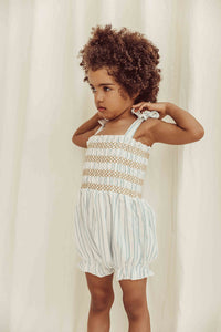 Romper Smocked Striped