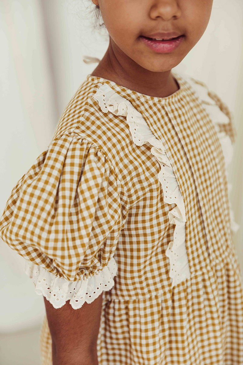 Dress Oda Mustard Vichy