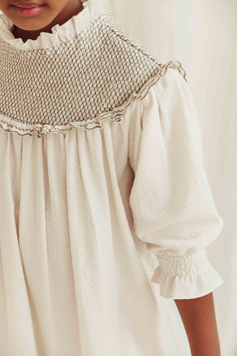 Dress Rustic Dobby Ecru