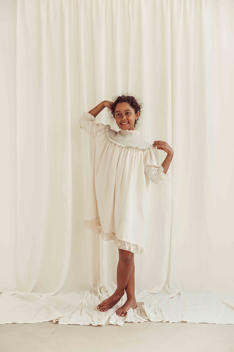 Dress Rustic Dobby Ecru