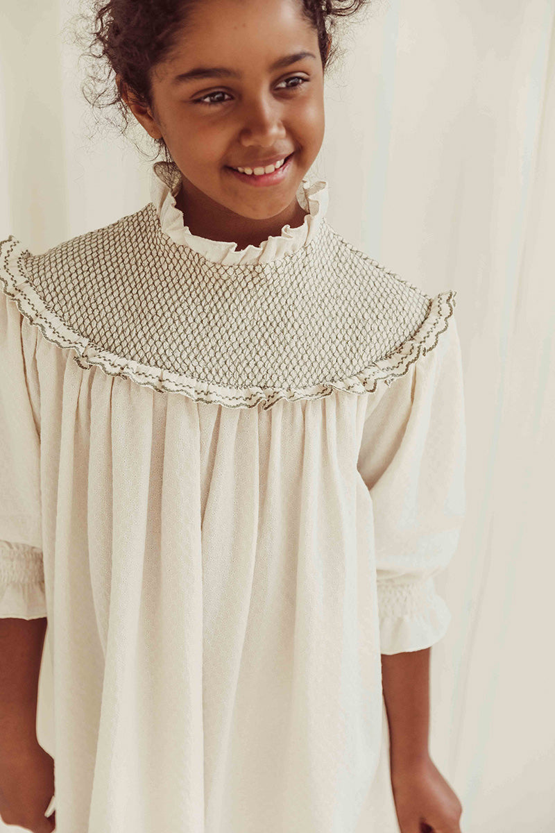 Dress Rustic Dobby Ecru