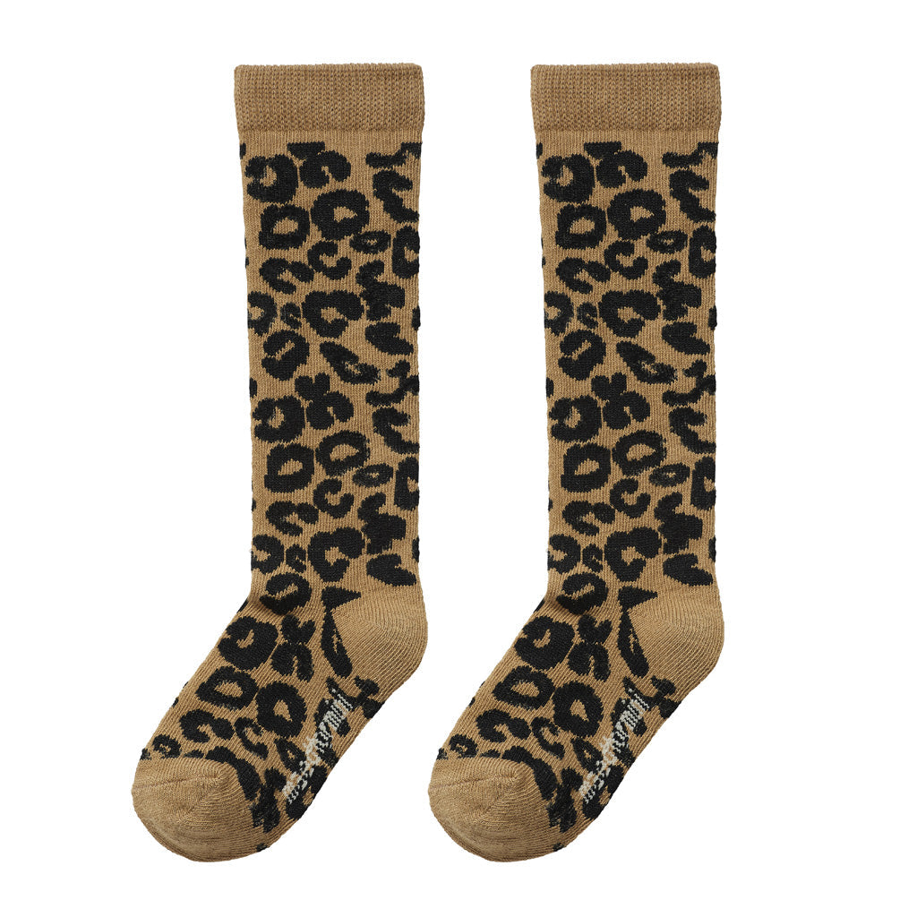 Knee Socks Brown Leopard