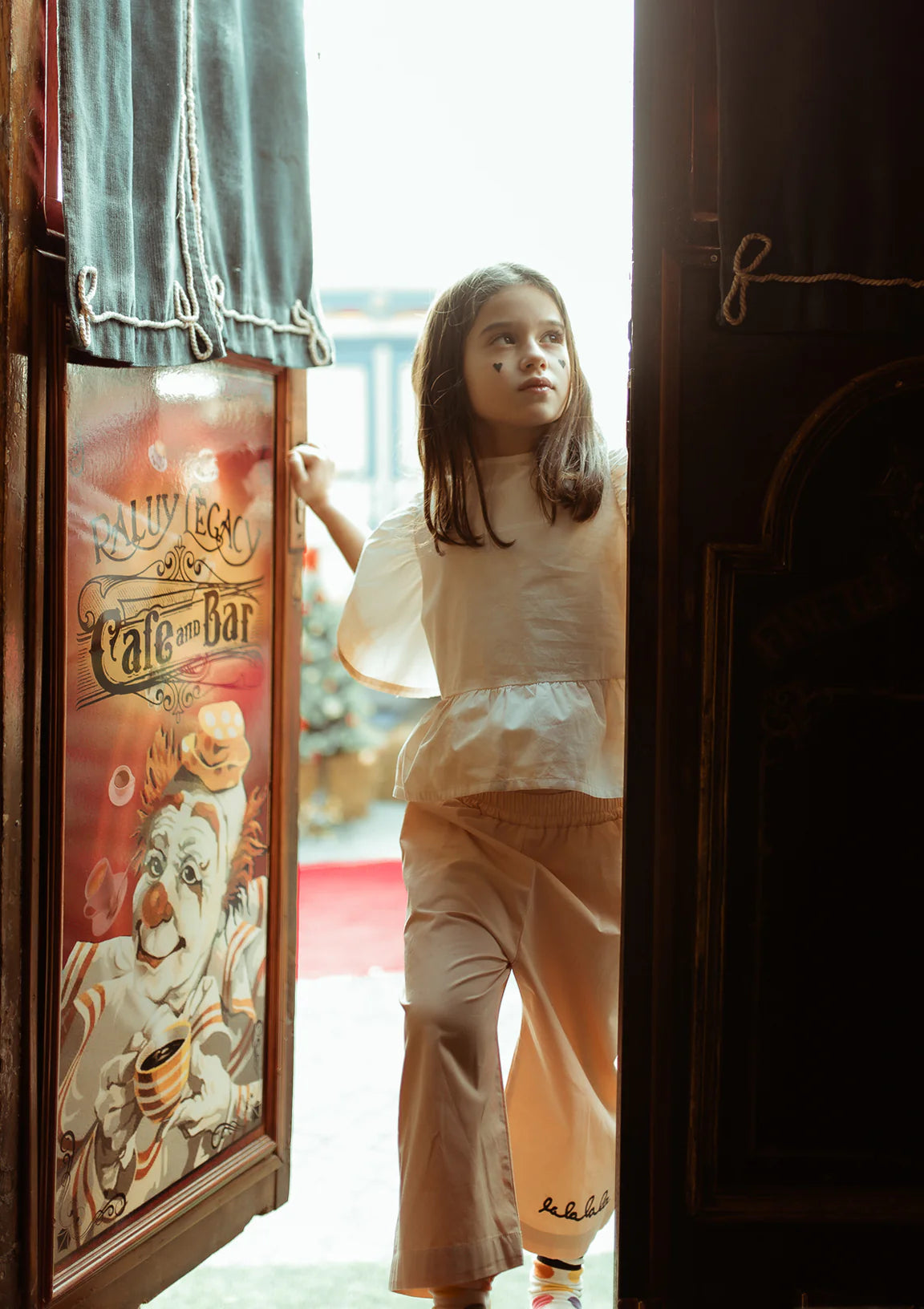 Blouse Frill Woven Ice Cream