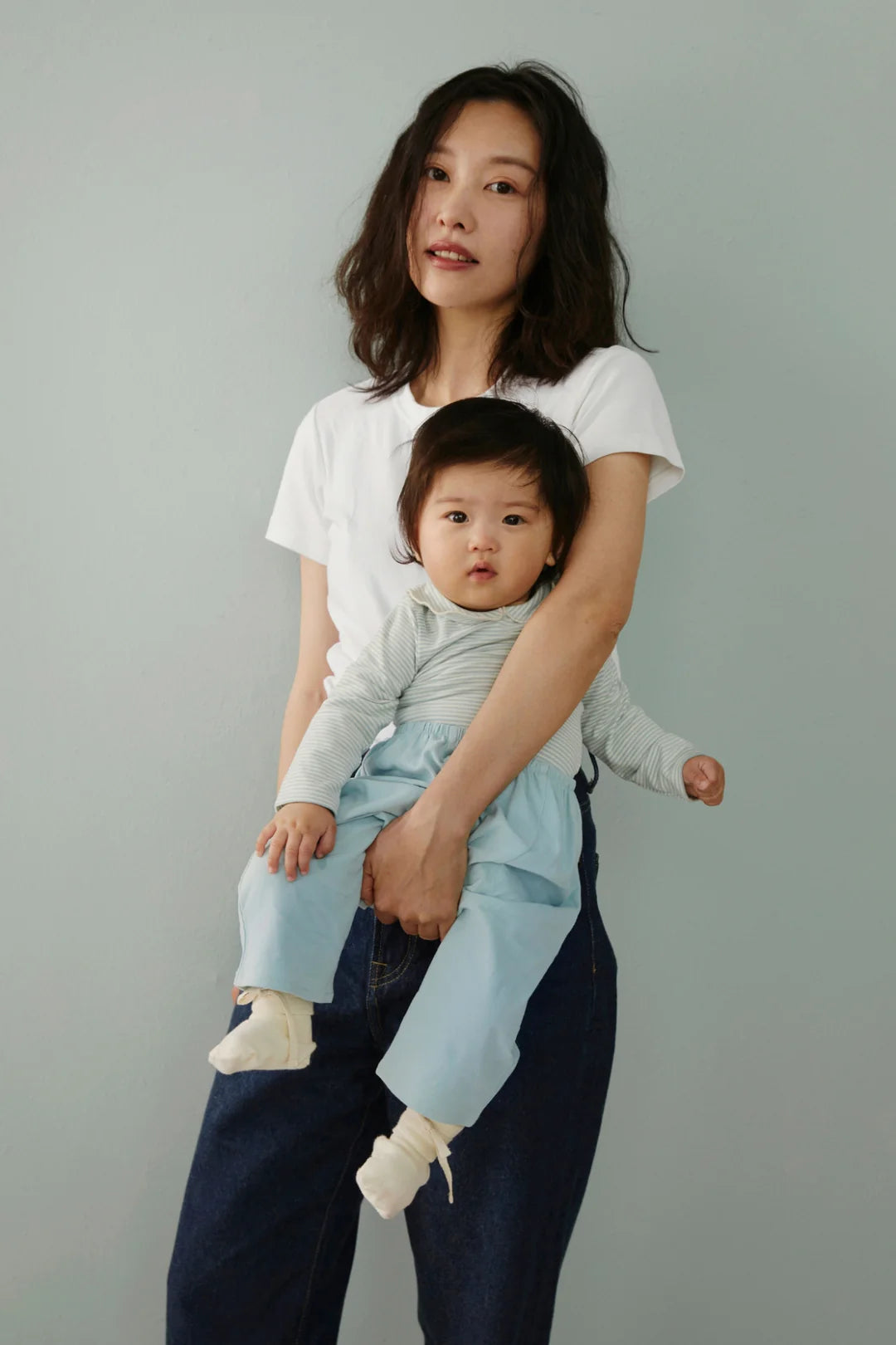 Pant Baby With Frontseams Sky