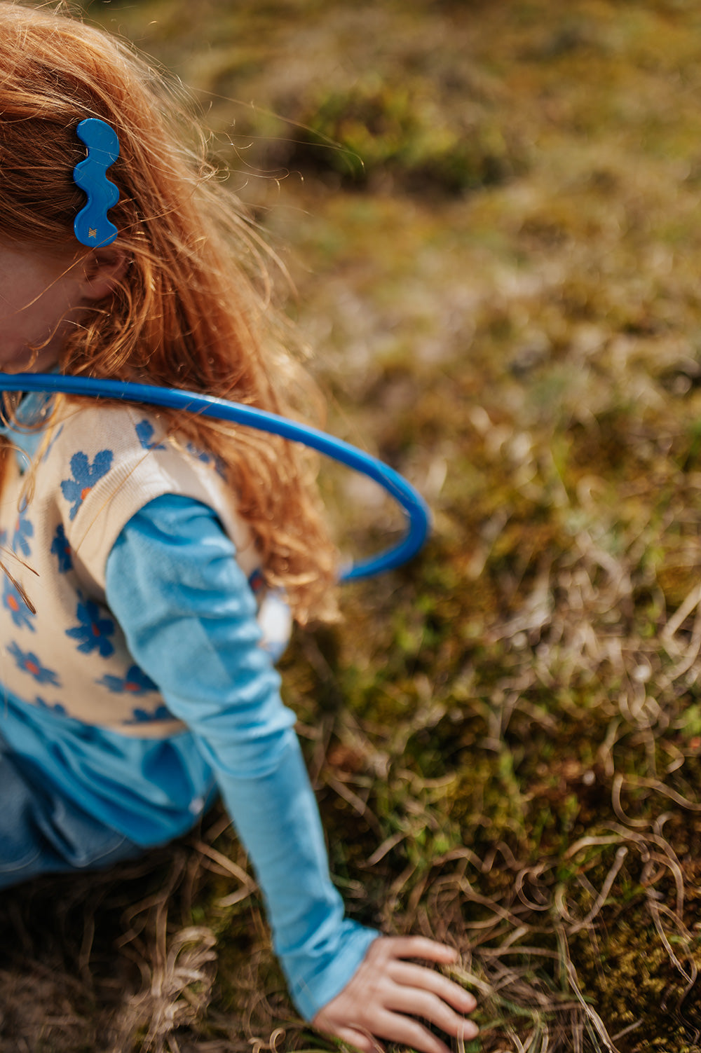 Hair Clip Wavy Blue Blue