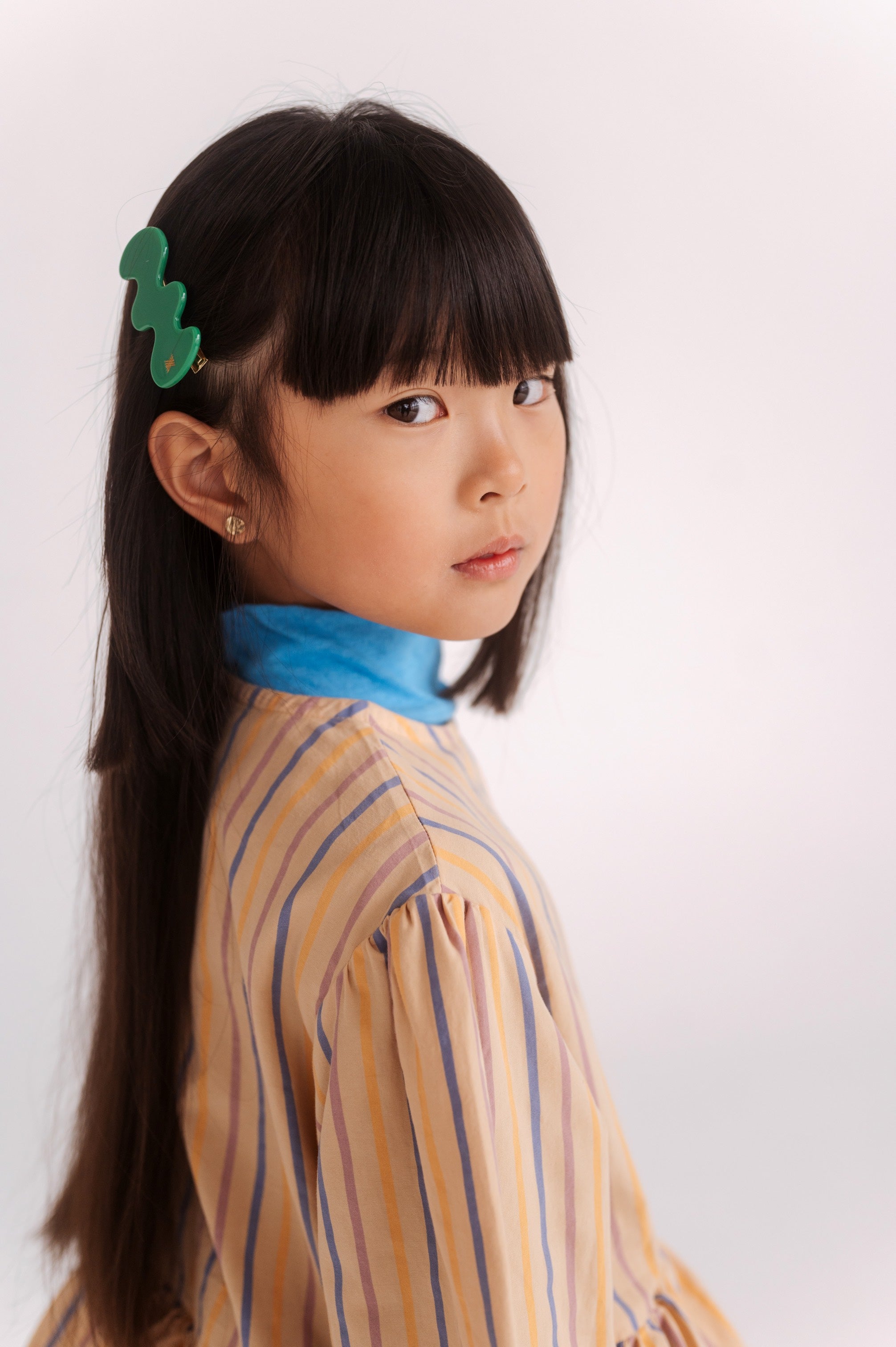 Hair Clip Wavy Bottle Green