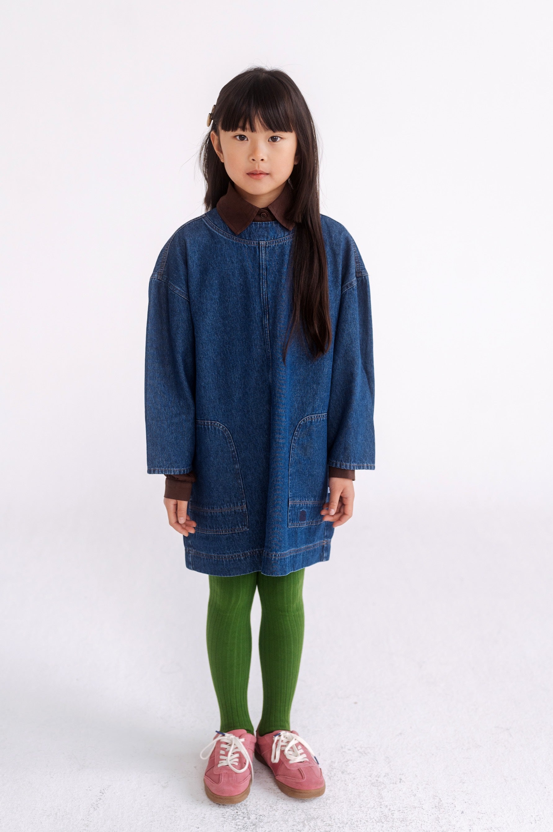 Dress Woven Pocket Rinsed Denim Blue