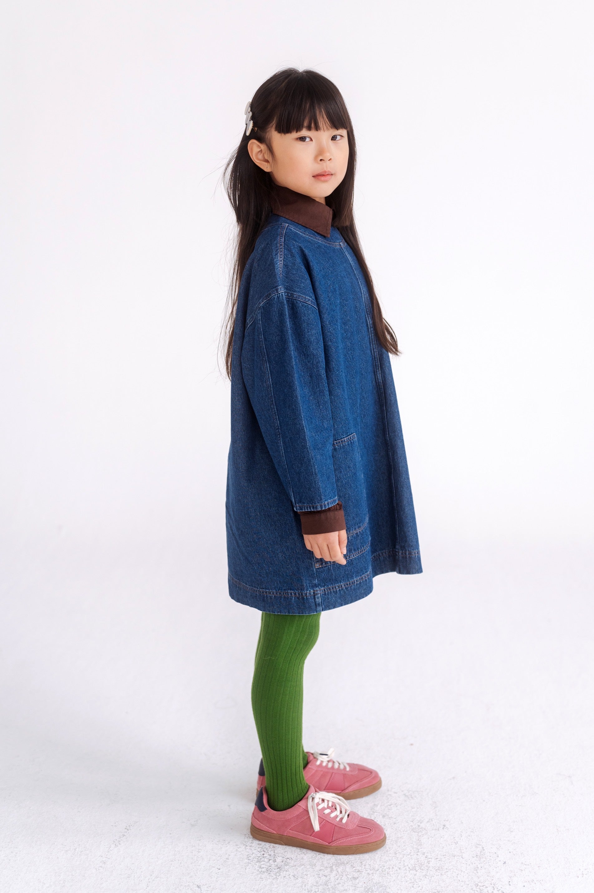 Dress Woven Pocket Rinsed Denim Blue