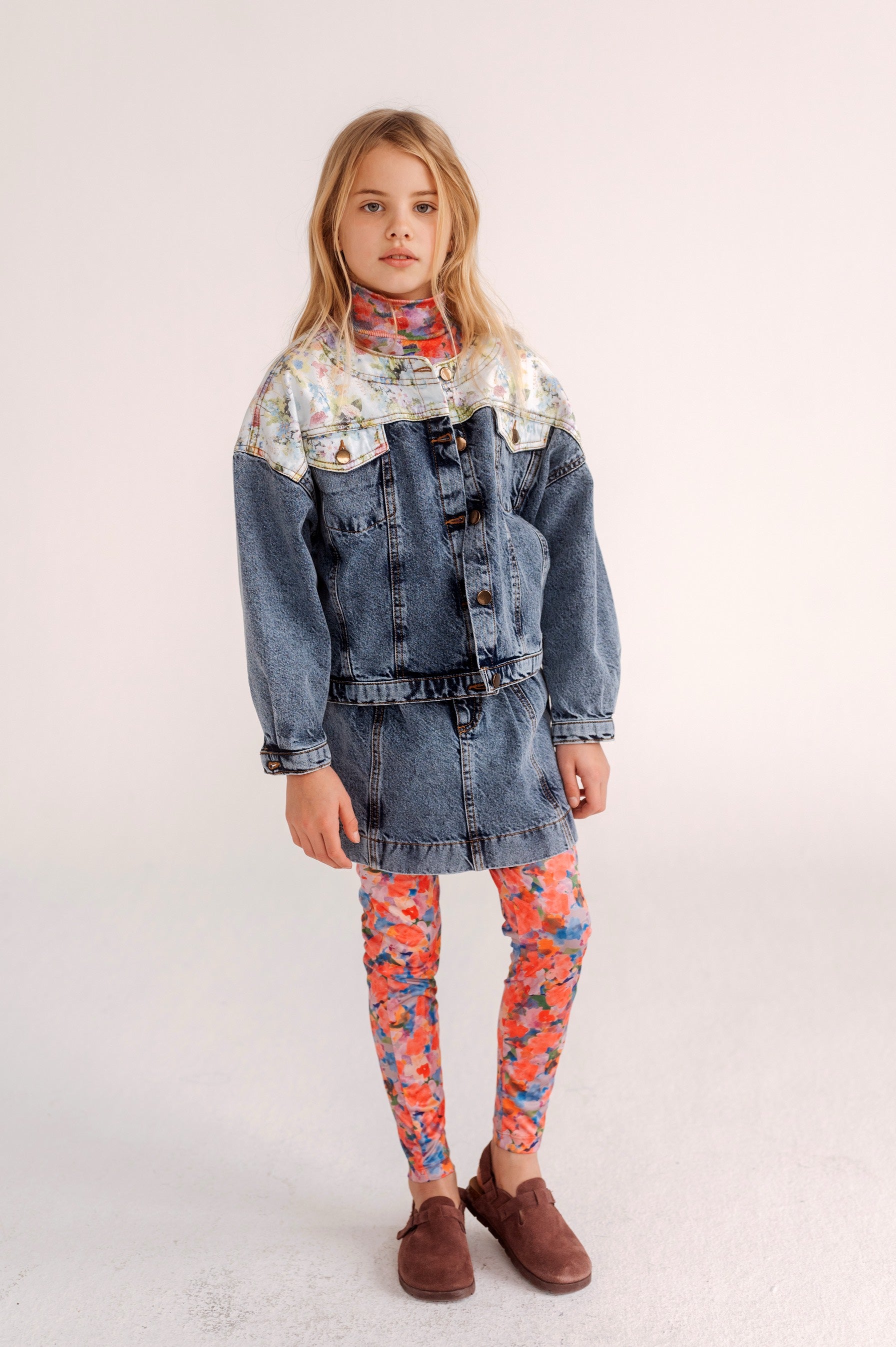 Skirt Bob Denim Acid Color Block