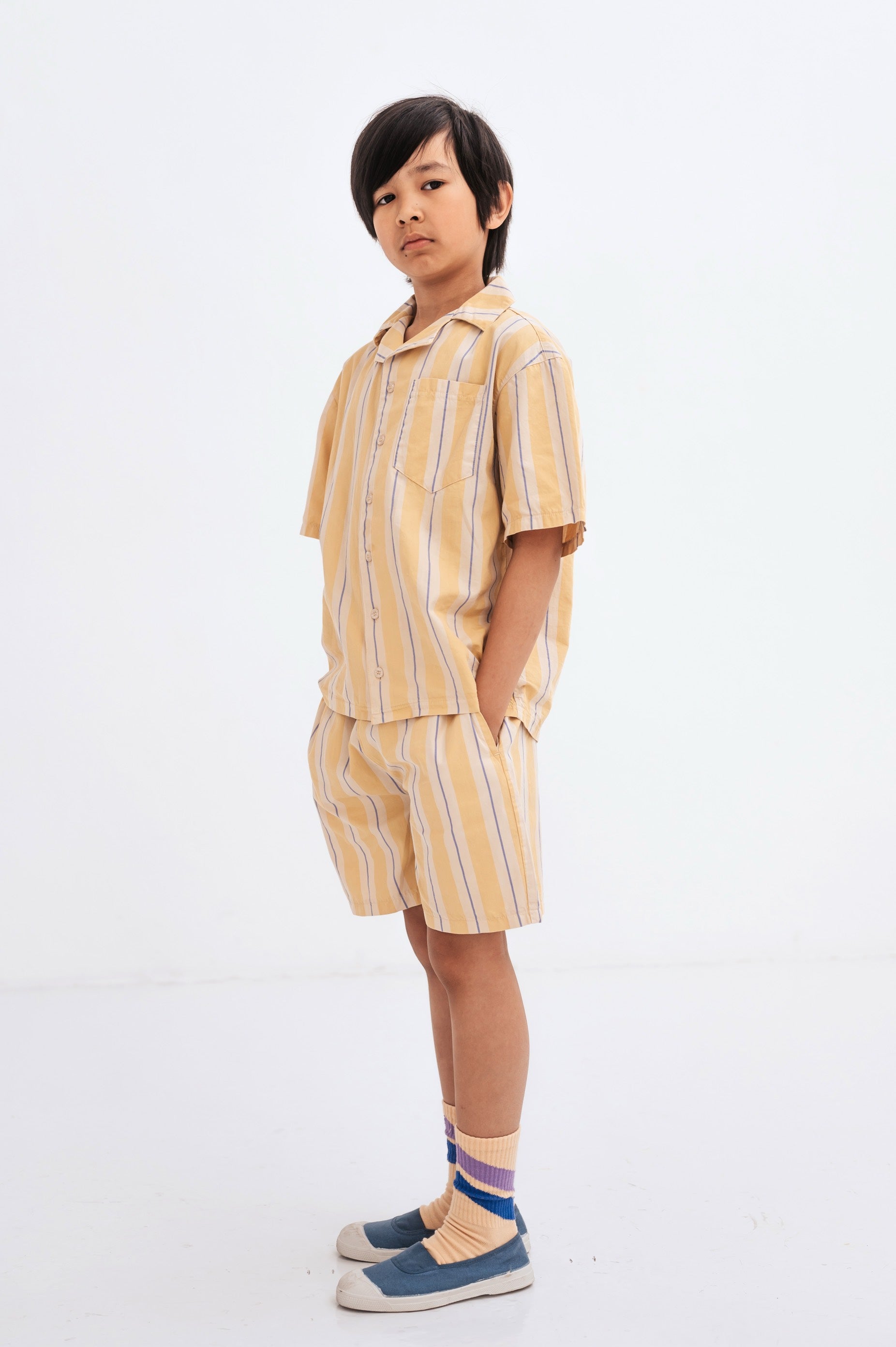 Shirt Boxy Sand Gold Stripe