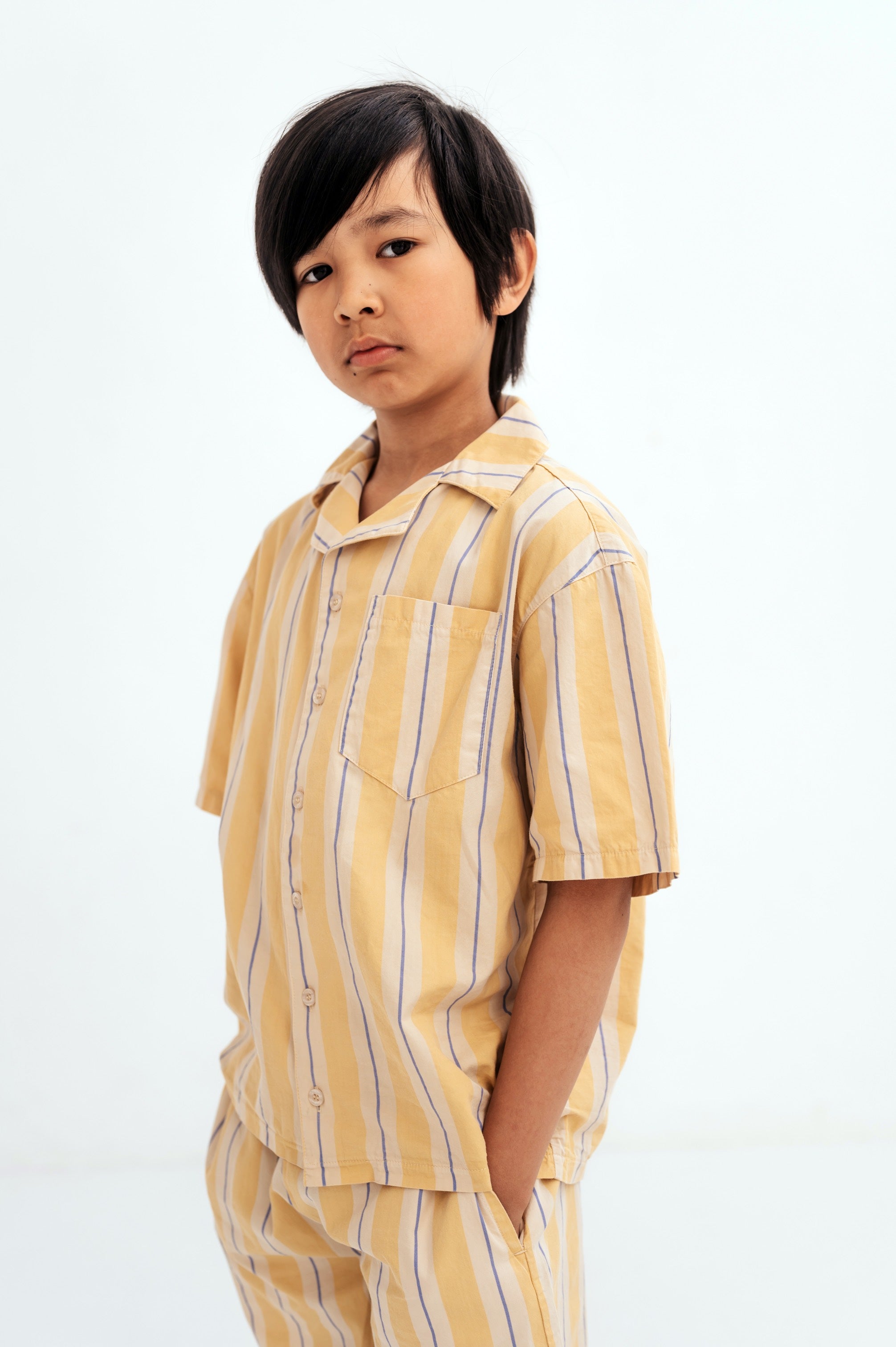 Shirt Boxy Sand Gold Stripe