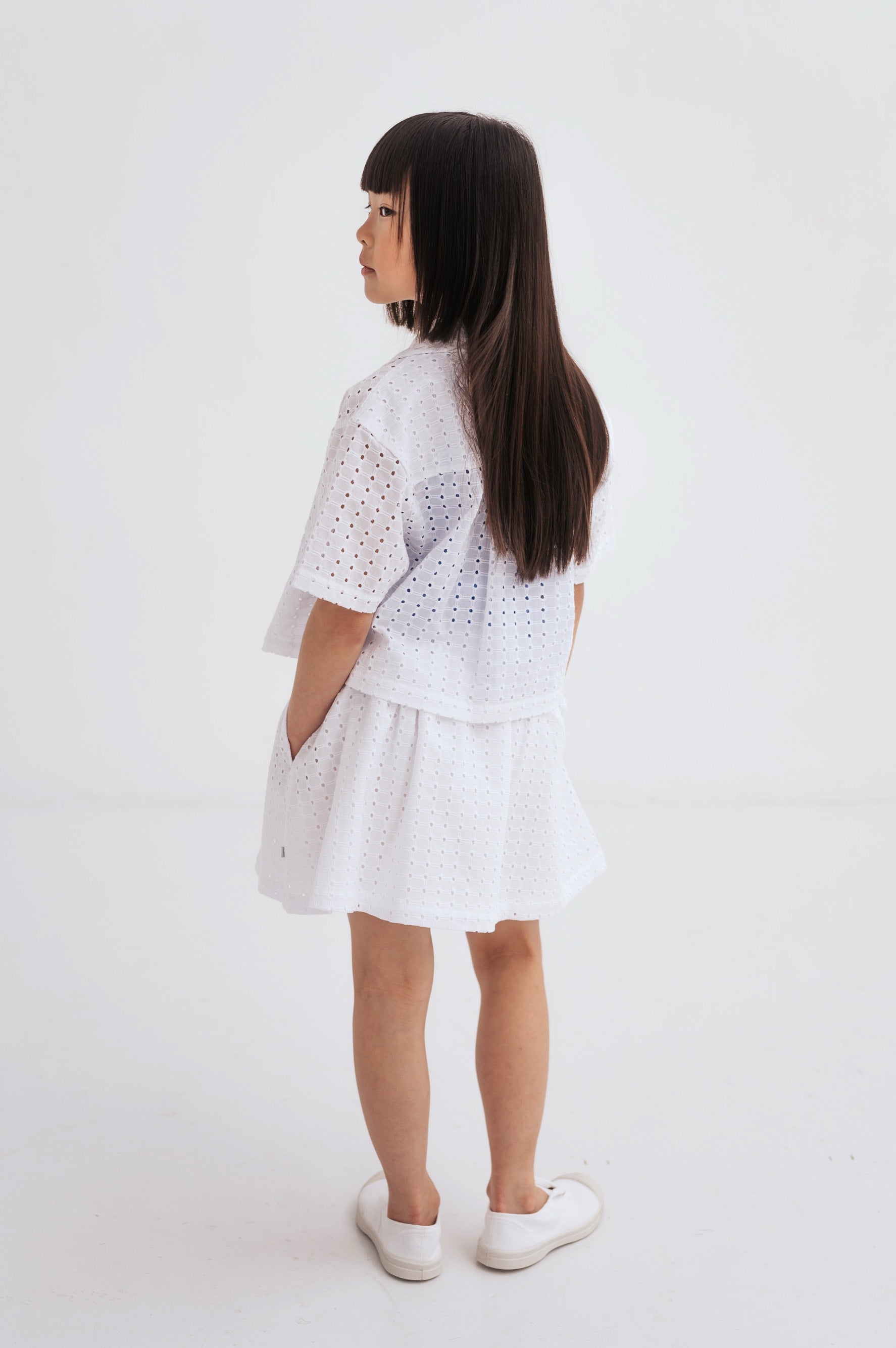 Shirt Cropped Graphic Embroidery Anglaise