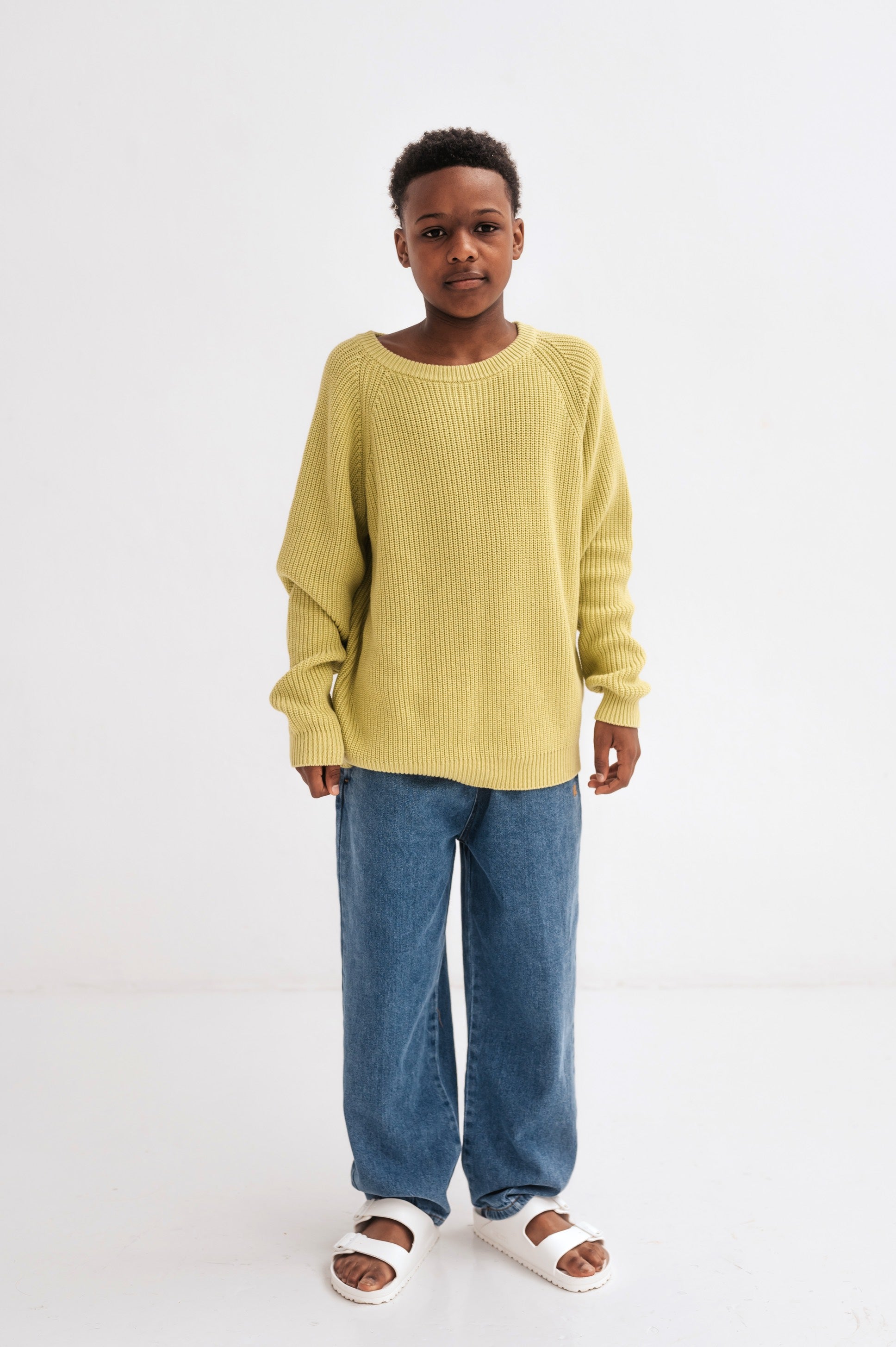 Sweater Knit Raglan Faded Lime