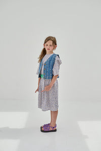 Dress Ruffle Delfts Blue Flower
