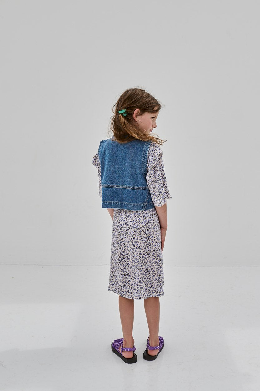 Dress Ruffle Delfts Blue Flower