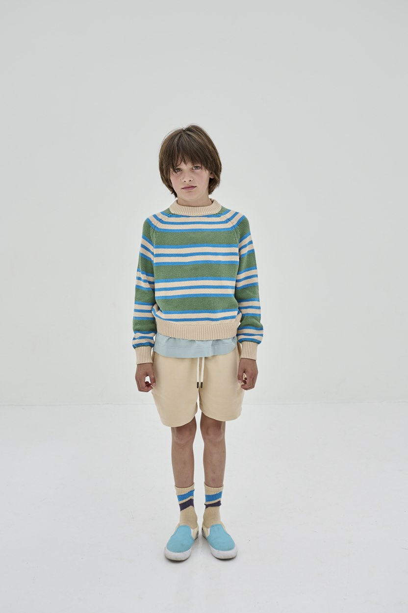 REPOSE AMS KNIT RAGLAN SWEATER - IRREGULAR STRIPE REPOSE AMS KNIT RAGLAN SWEATER - IRREGULAR STRIPE