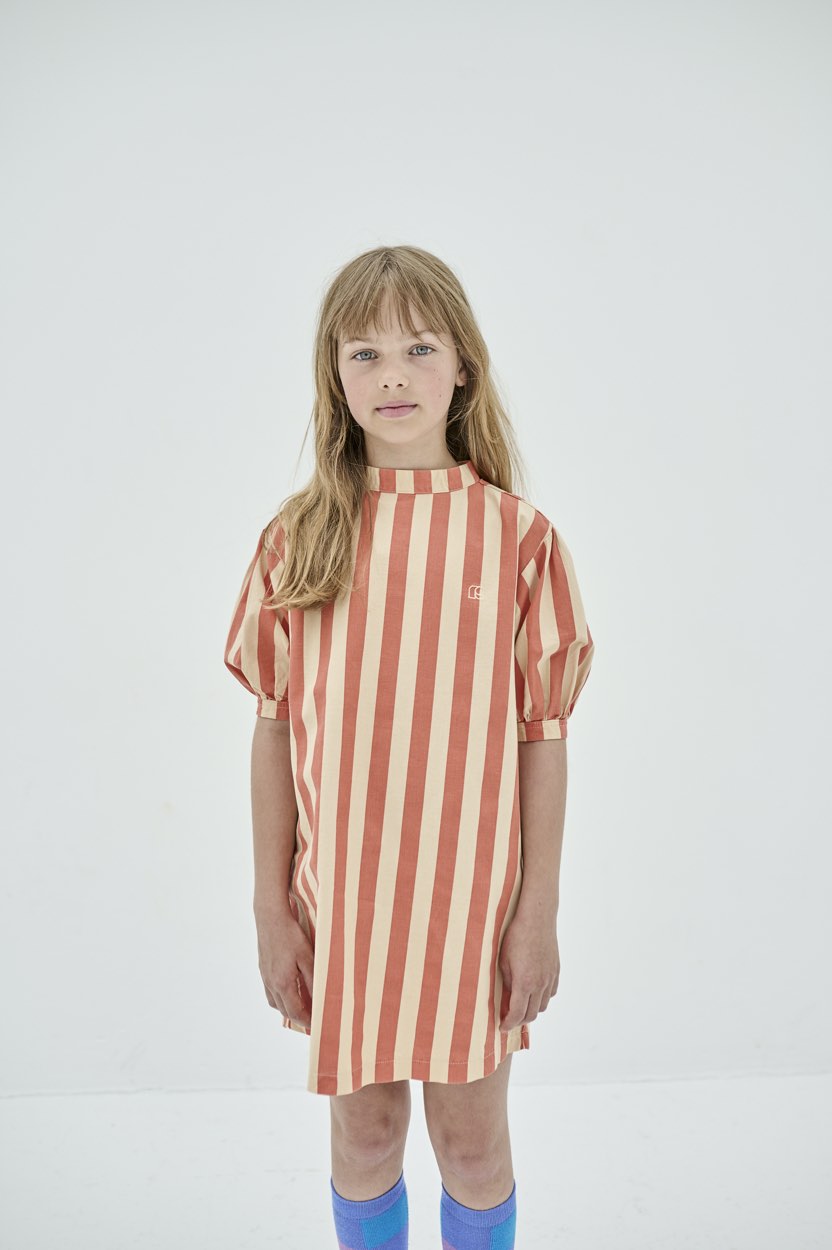 Dress Wavy Tangerine Block Stripe