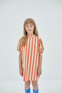 Dress Wavy Tangerine Block Stripe