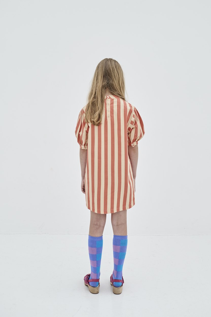 Dress Wavy Tangerine Block Stripe