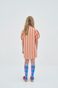 Dress Wavy Tangerine Block Stripe