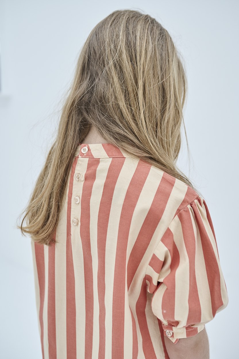 Dress Wavy Tangerine Block Stripe