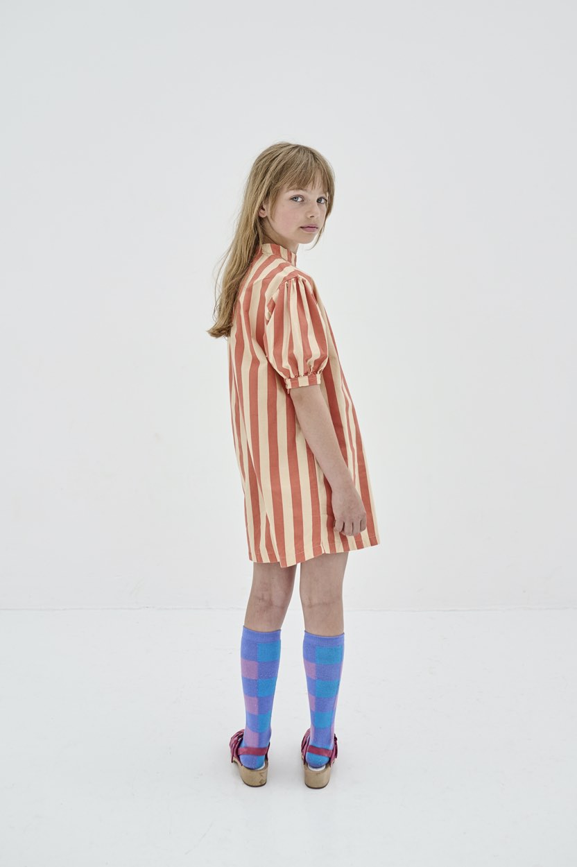 Dress Wavy Tangerine Block Stripe