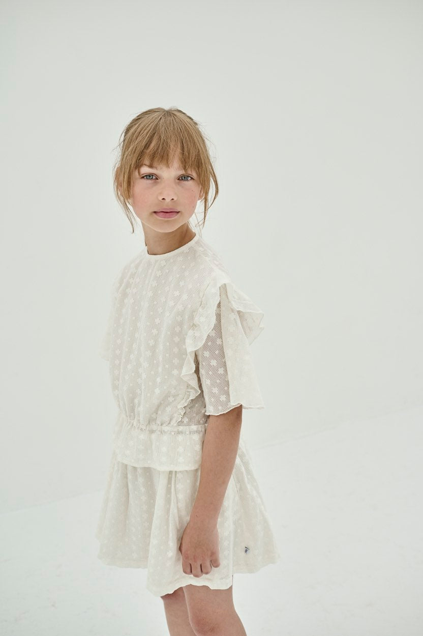 Skirt Mini Graphic Lace Summer Nude