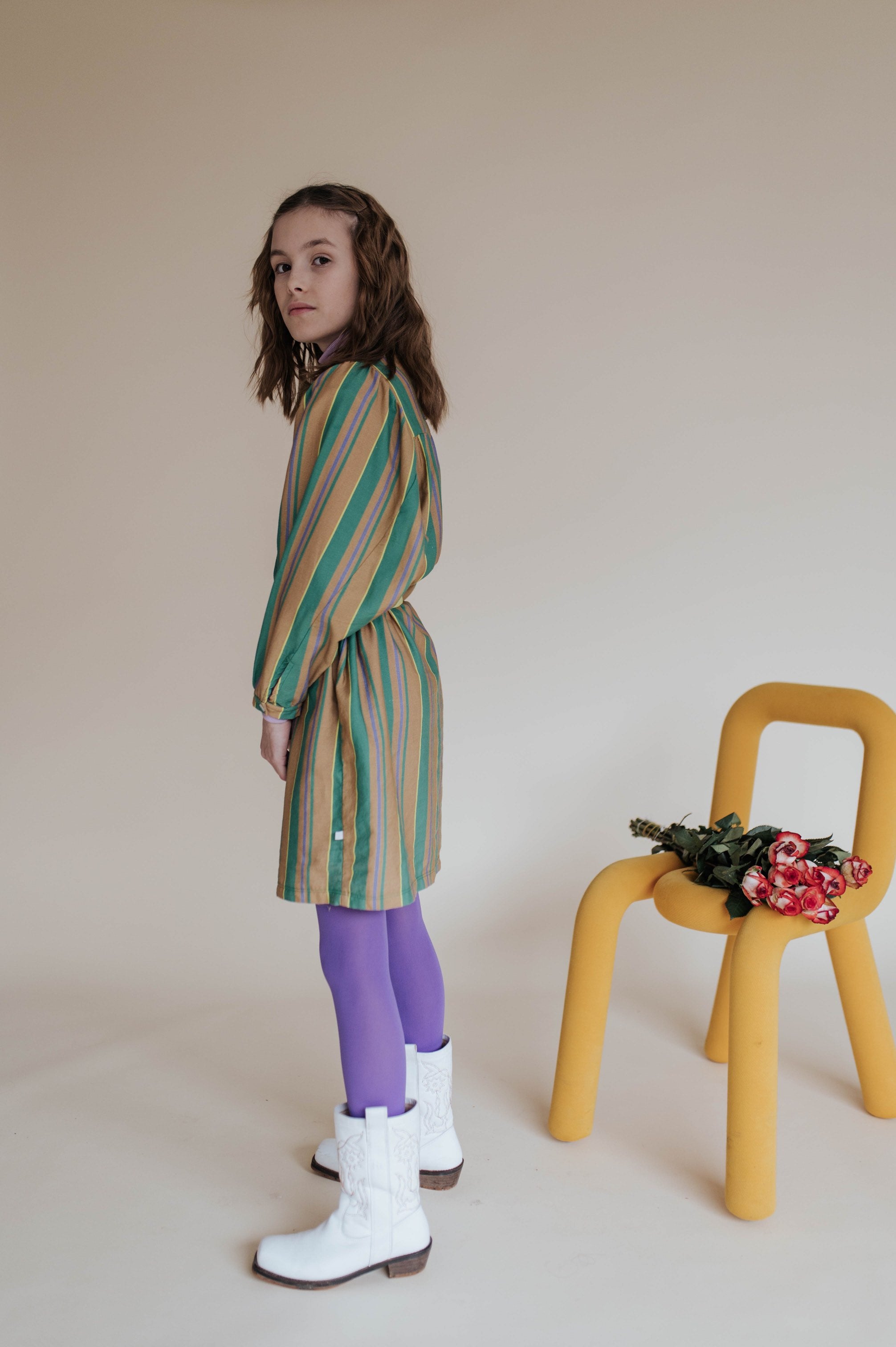 Dress Balloon Magic Green Sand Stripe