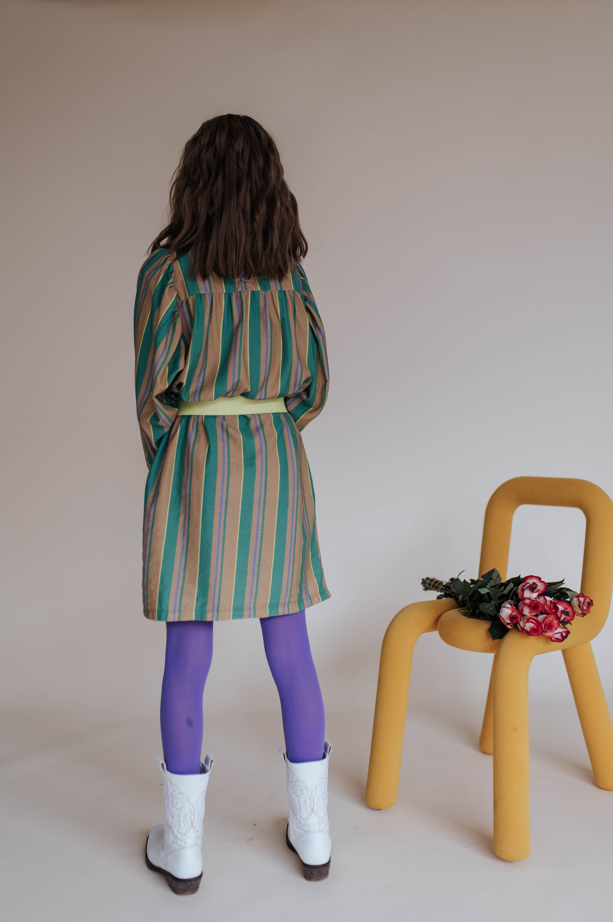 Dress Balloon Magic Green Sand Stripe