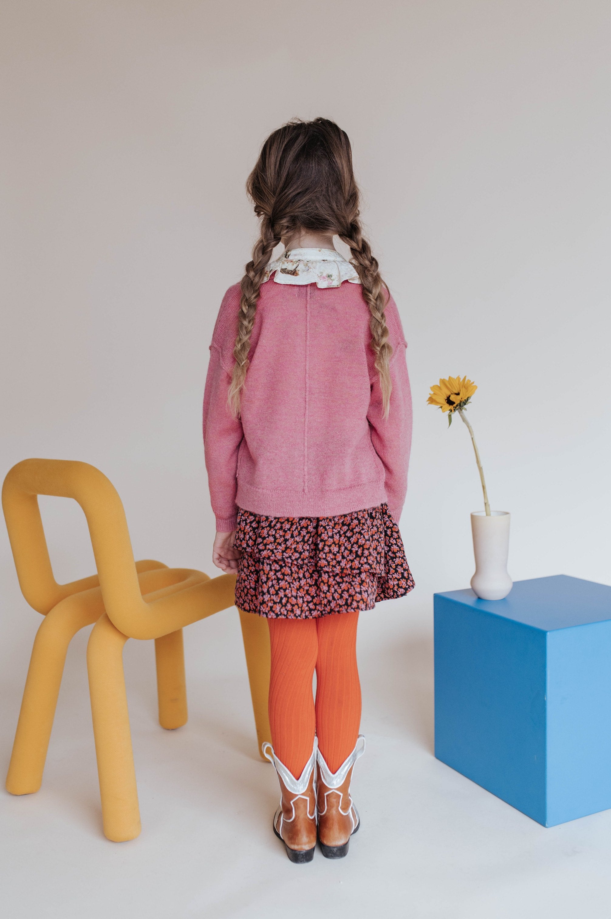 Cardigan Knit Collar Pinkish Coral