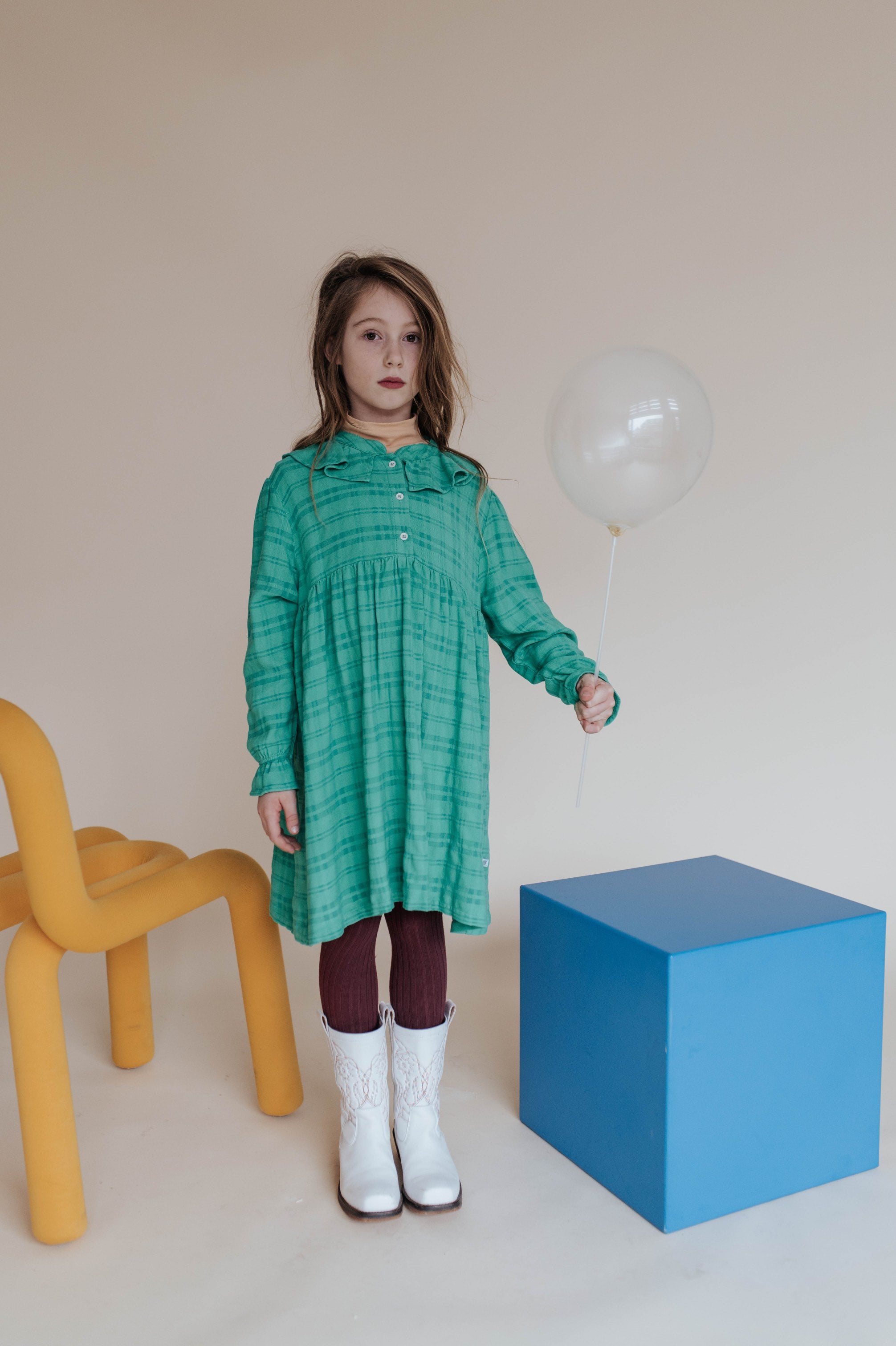 Dress Frilly Magic Green Check