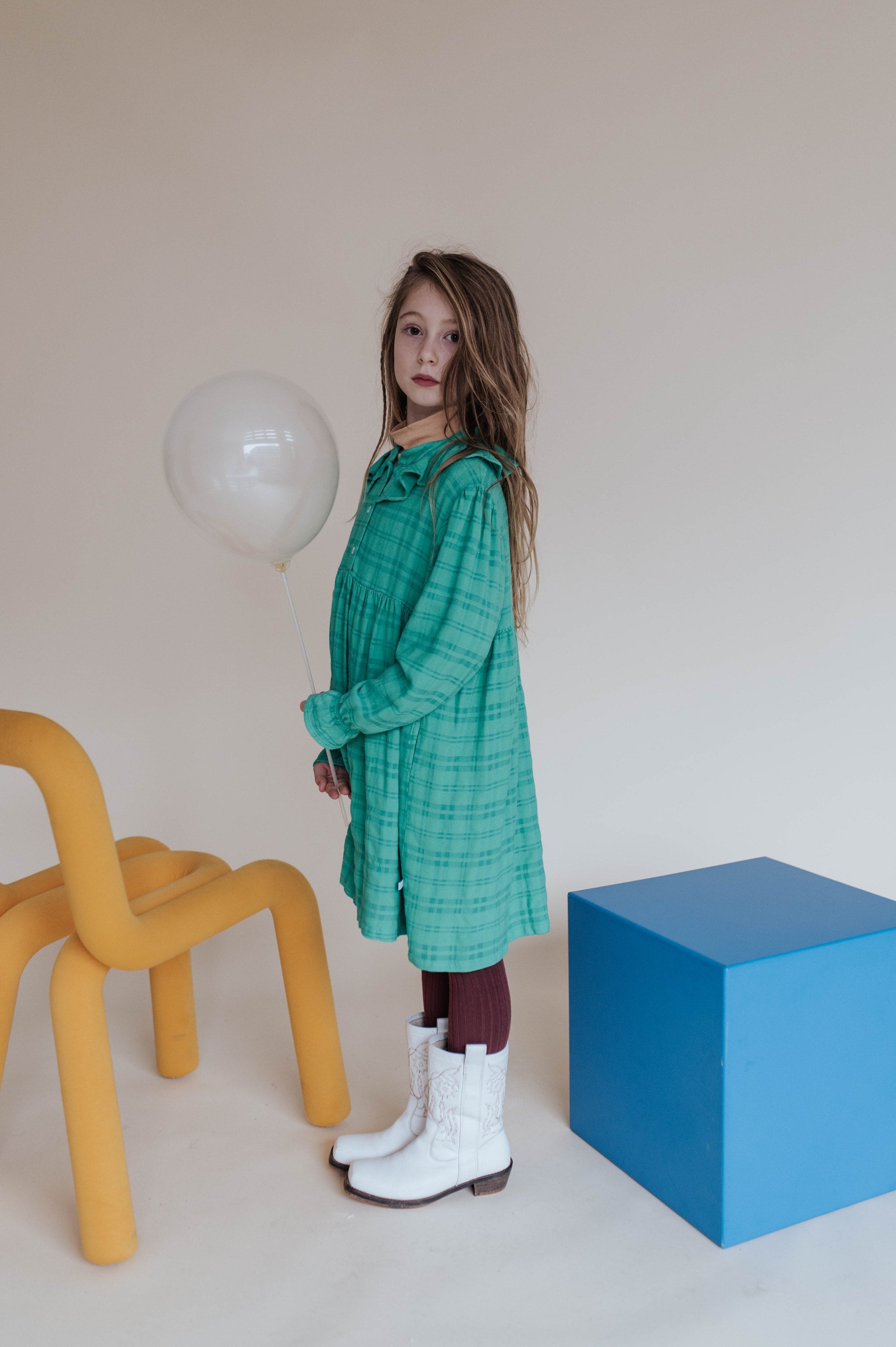 Dress Frilly Magic Green Check