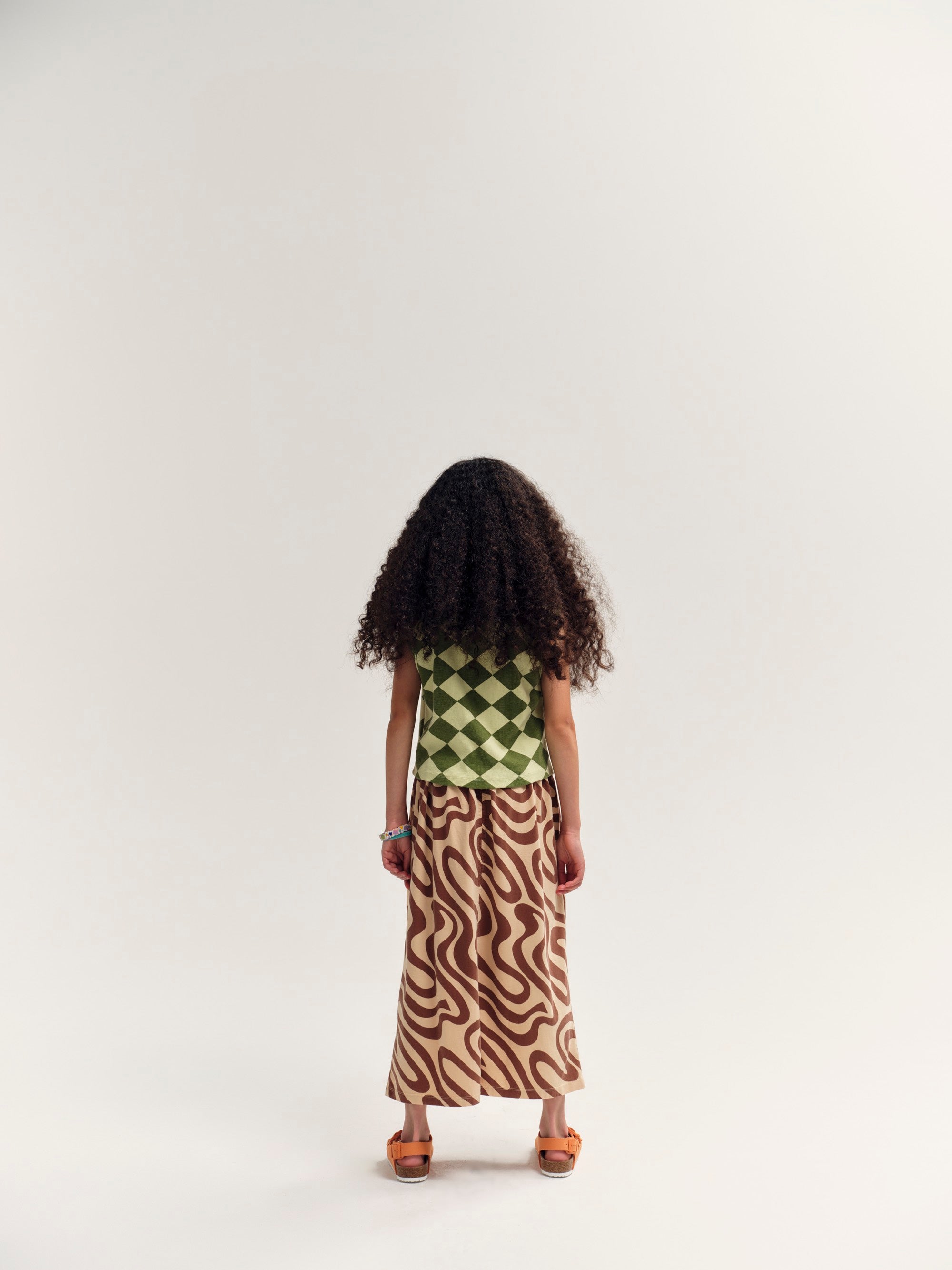 Skirt Midi Swirl Honey Peach