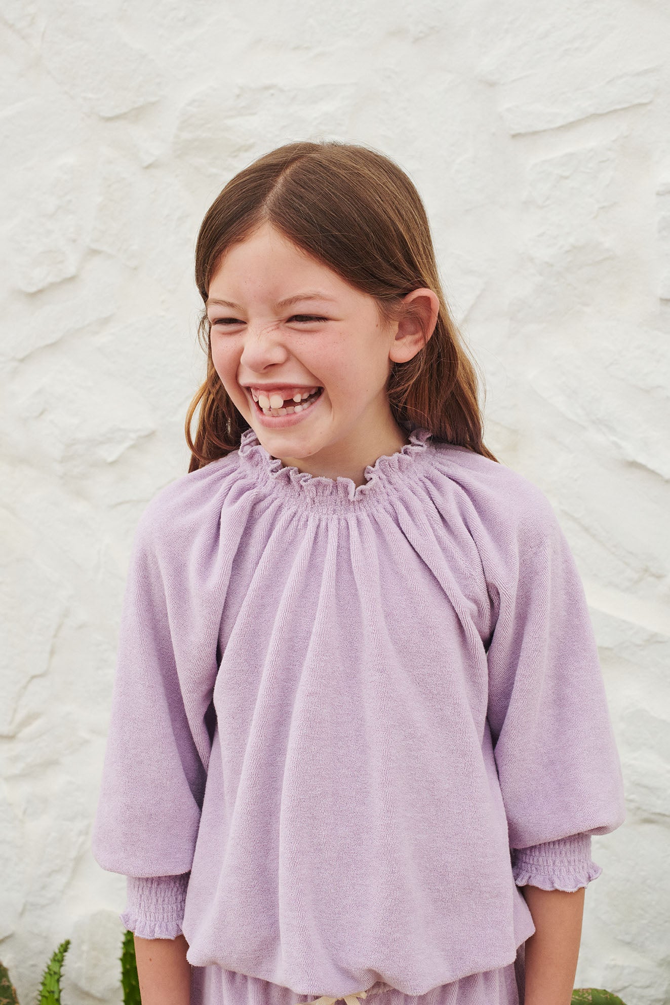 Blouse Terry Smocked Lavender