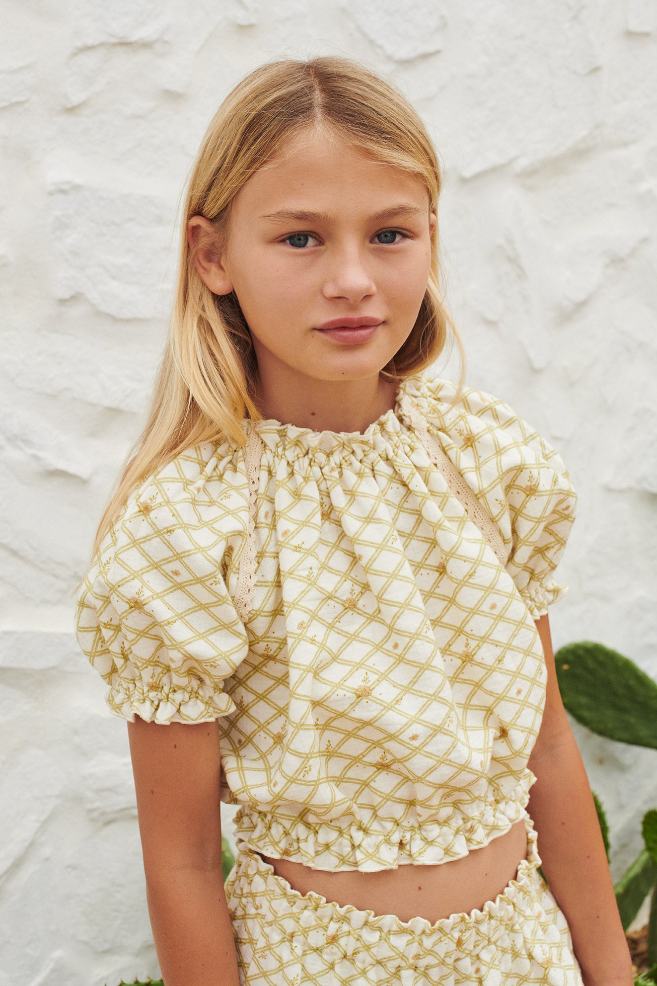 Blouse Josephine Flower Check