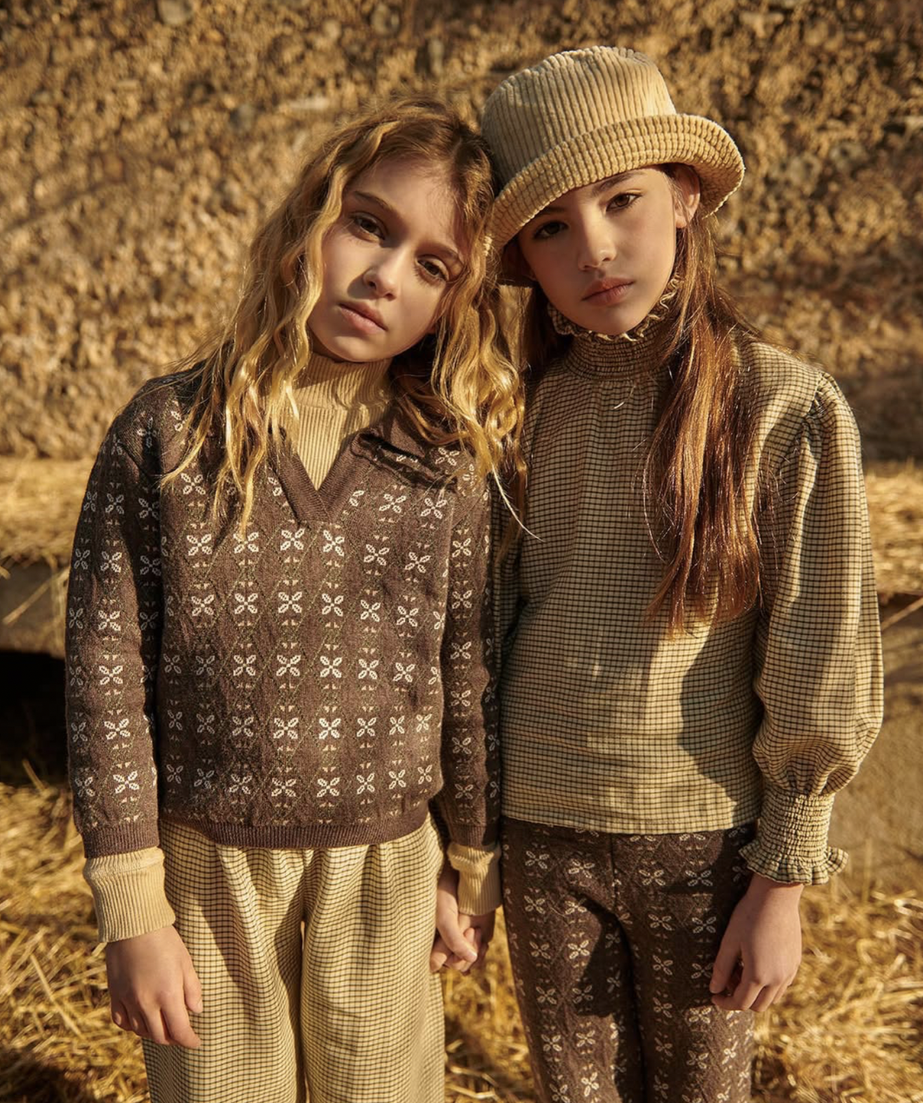 Pants Knit Jacquard Brown