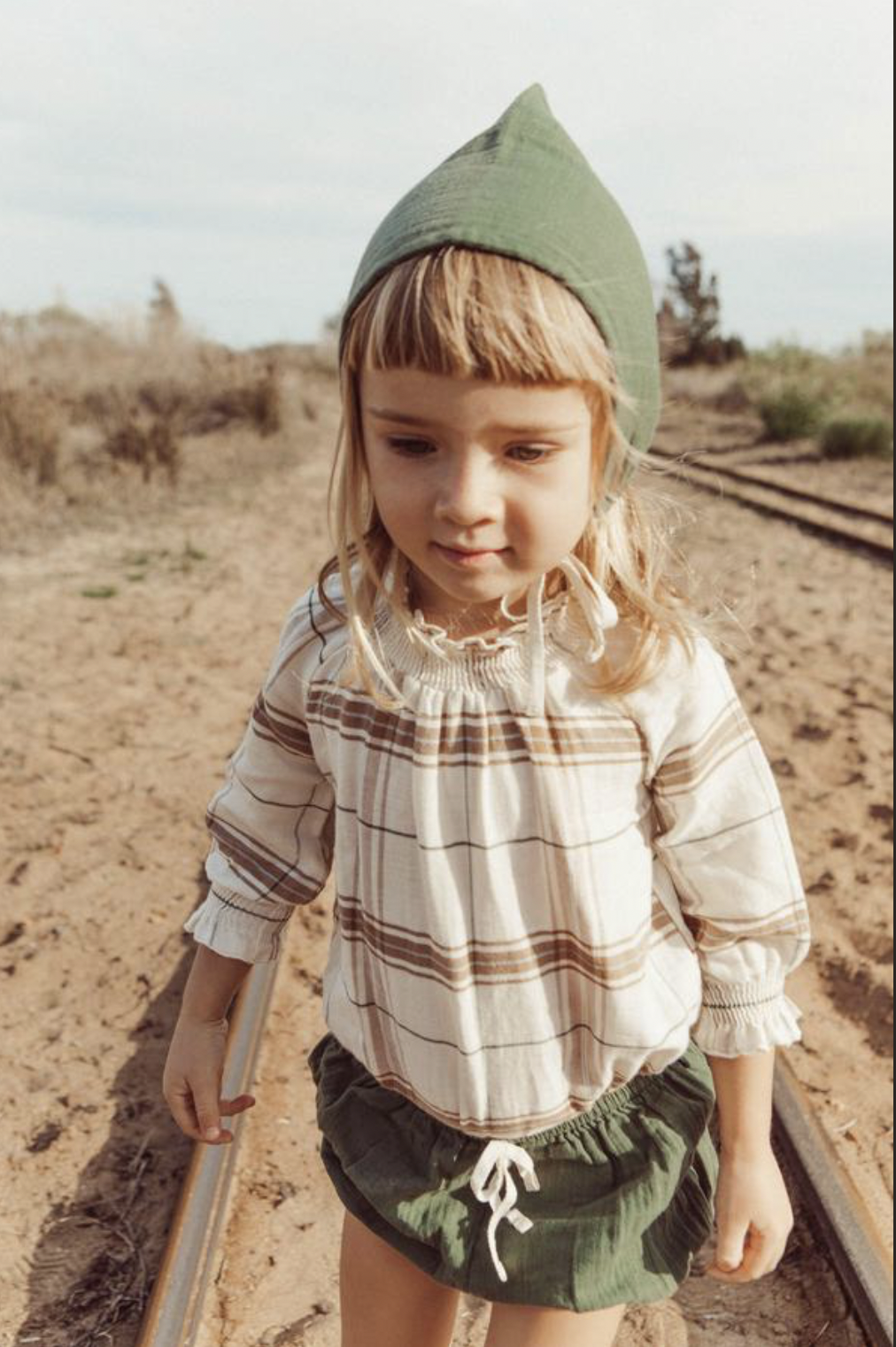 Romper Smocked Chenille Check